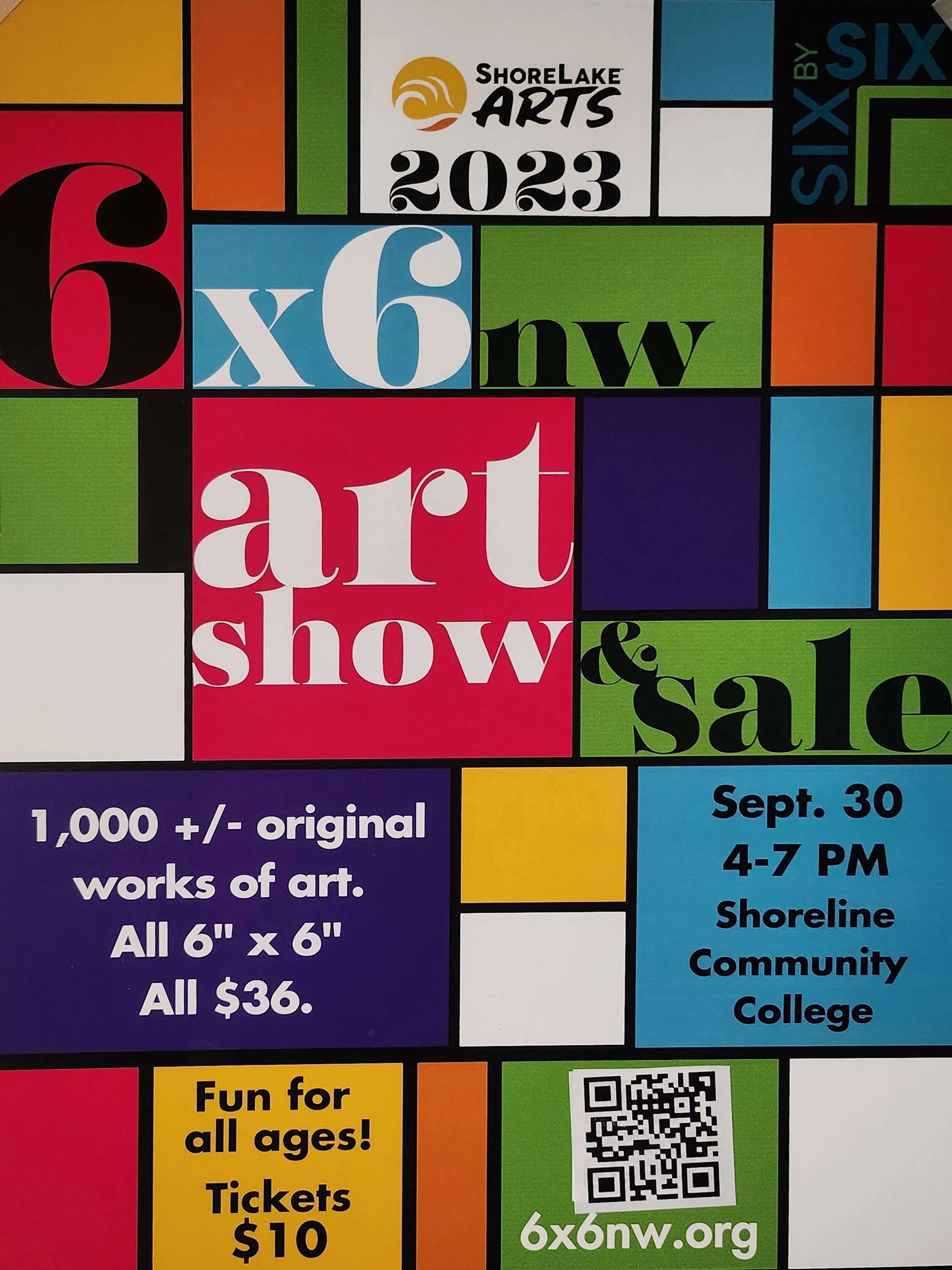6 x 6 NW Art Show - Shoreline WA. September 30, 2023