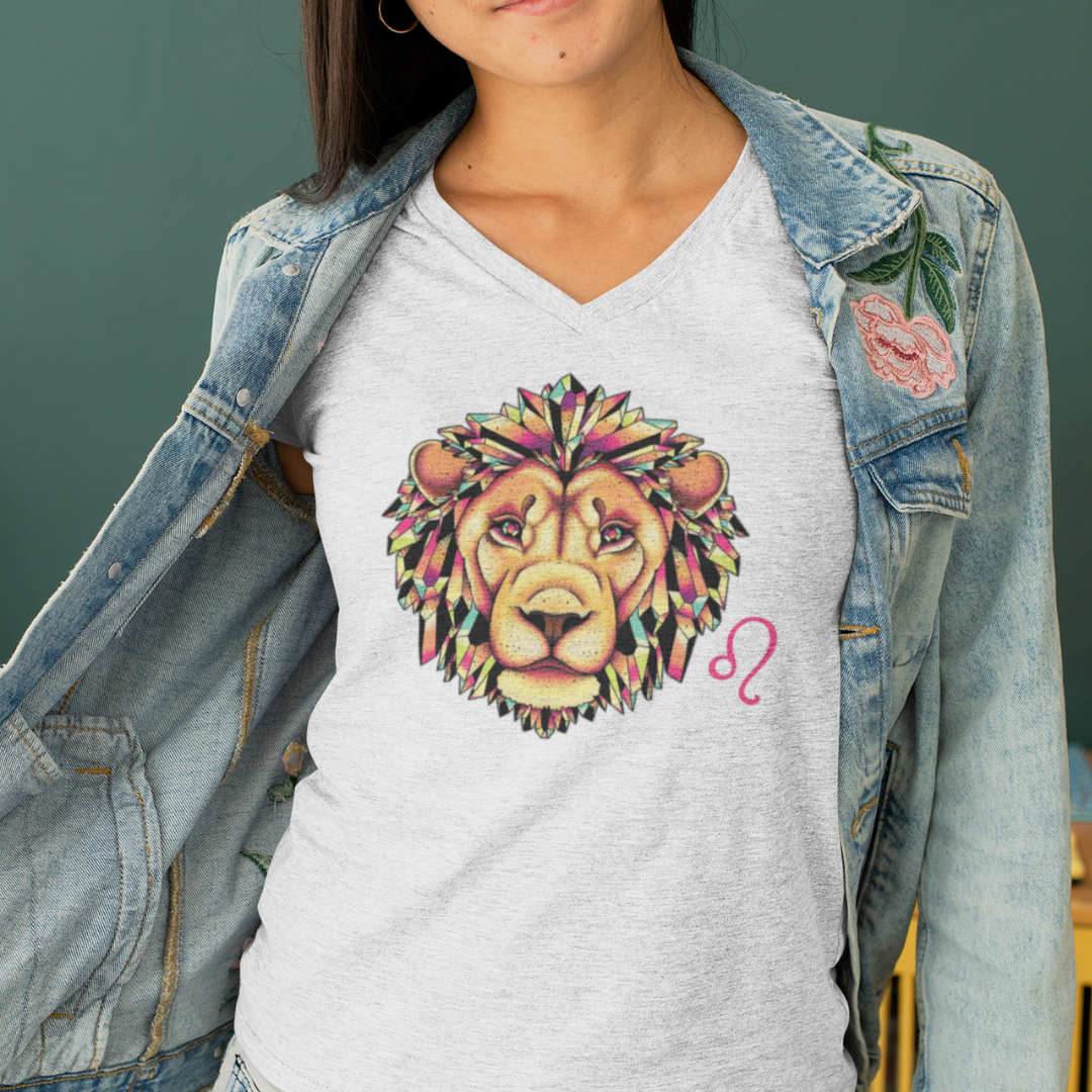 crystal zodiac leo t-shirt design, curie ganio