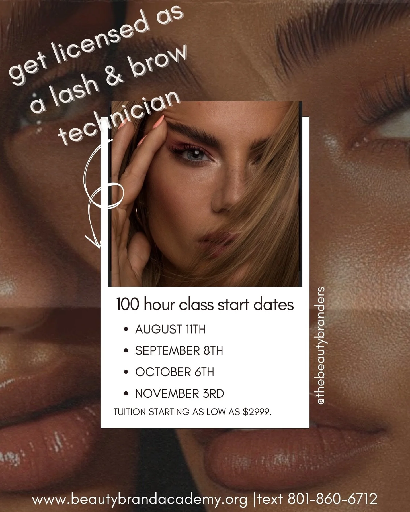Join Utah&rsquo;s number one Lash &amp; Brow Tech School, Beauty Brand Academy, and launch your career! From mastering lash lifts and extensions to receiving content training for an amazing social media presence! 

Our next program starts JULY 14, li