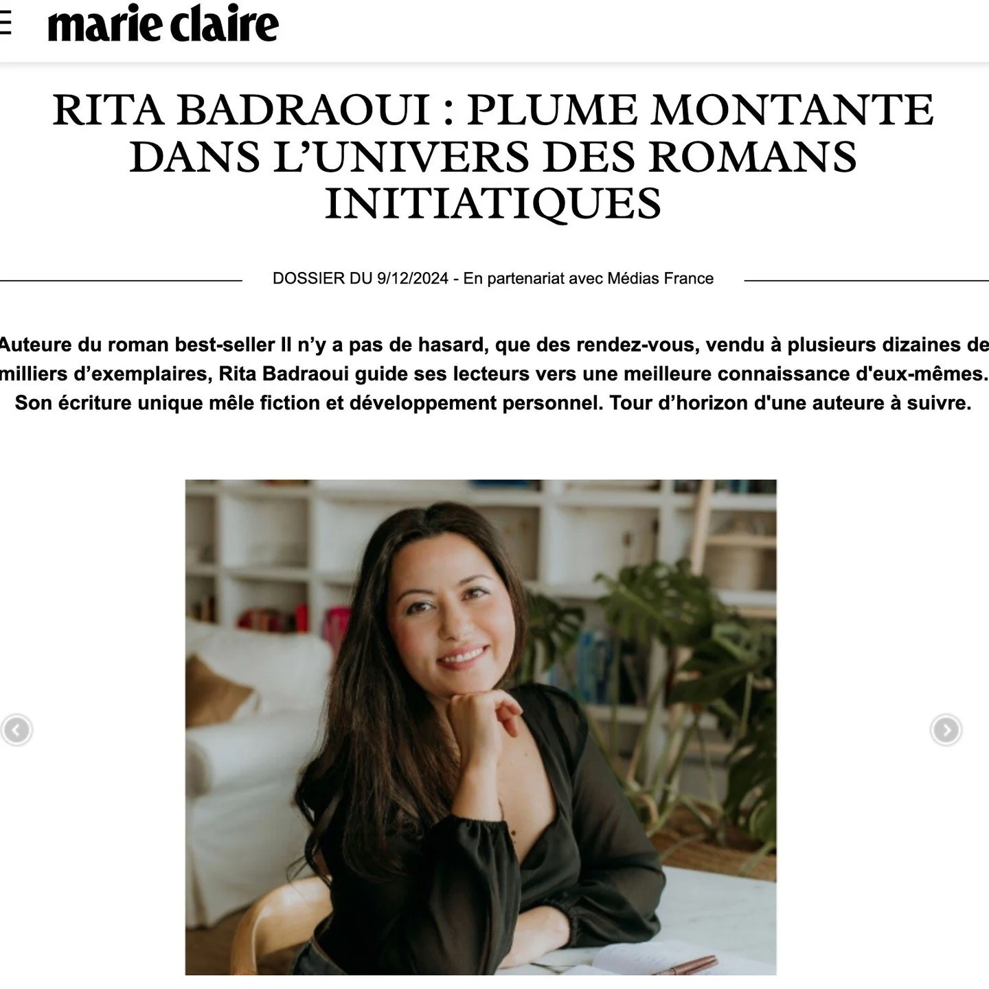 Un immense merci au magazine Marie Claire pour cet article ! 🩷 (🔗 Lien disponible en bio)

#marieclaire #marieclairemagazine #ritabadraoui #romaninitiatique #livredeveloppementpersonnel #bookstagram #bookstagramfrance #roman #d&eacute;veloppementpe