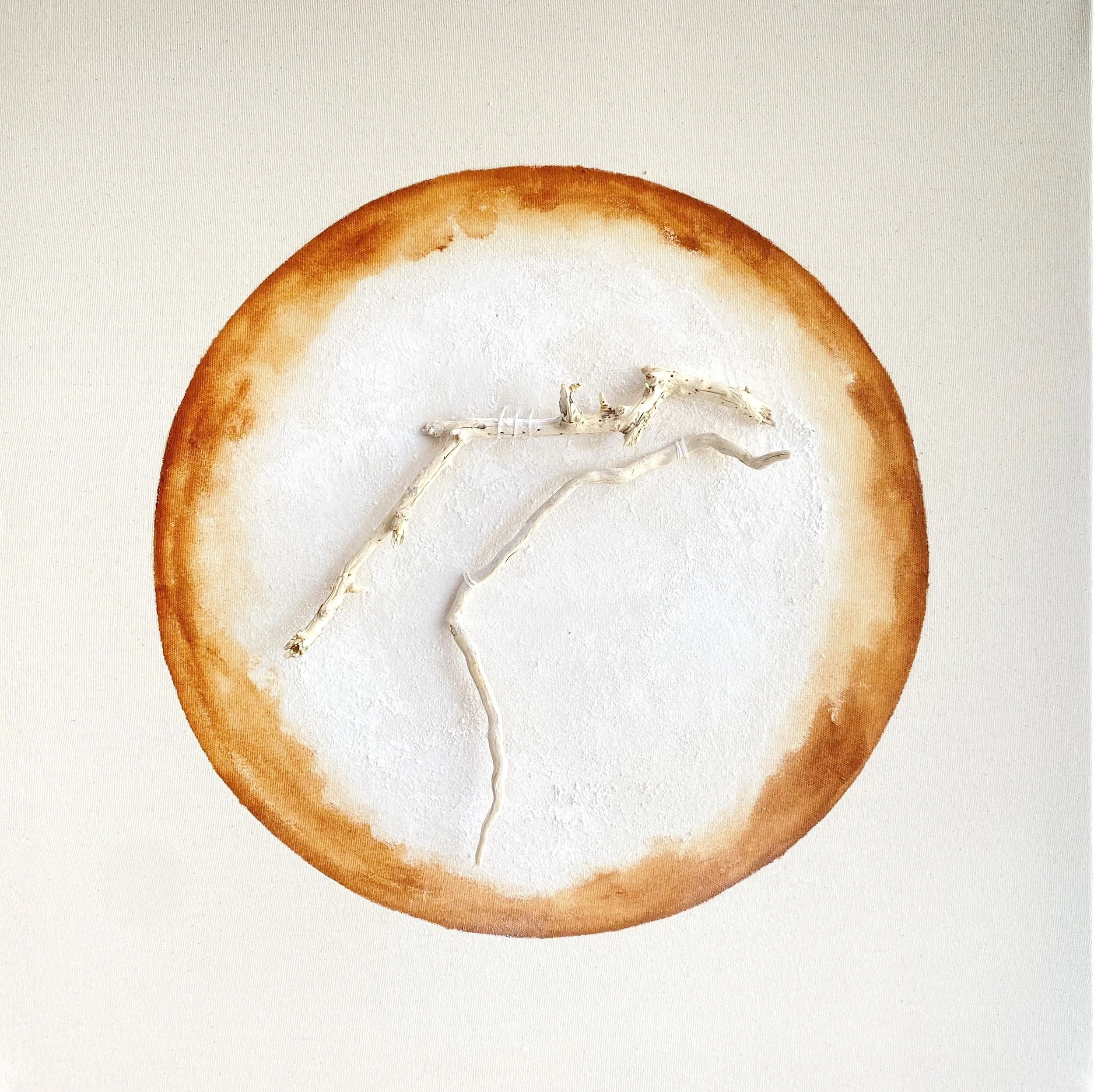  Earthy pigment, marble dust, driftwood,
70x 70cm