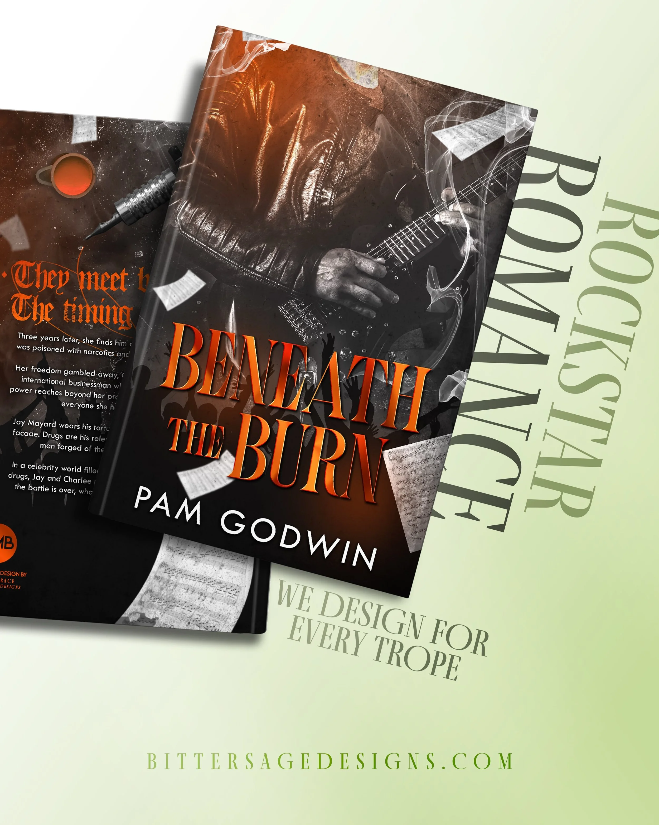 Rockstar romance? Say less! 🎸🖤

Silver designed this special edition of Beneath the Burn by Pam Godwin for The Midnight Bookshelf, bringing all the intensity of the story into a cover made for the shelf✨

Contemporary, dark romance, sports, fantasy
