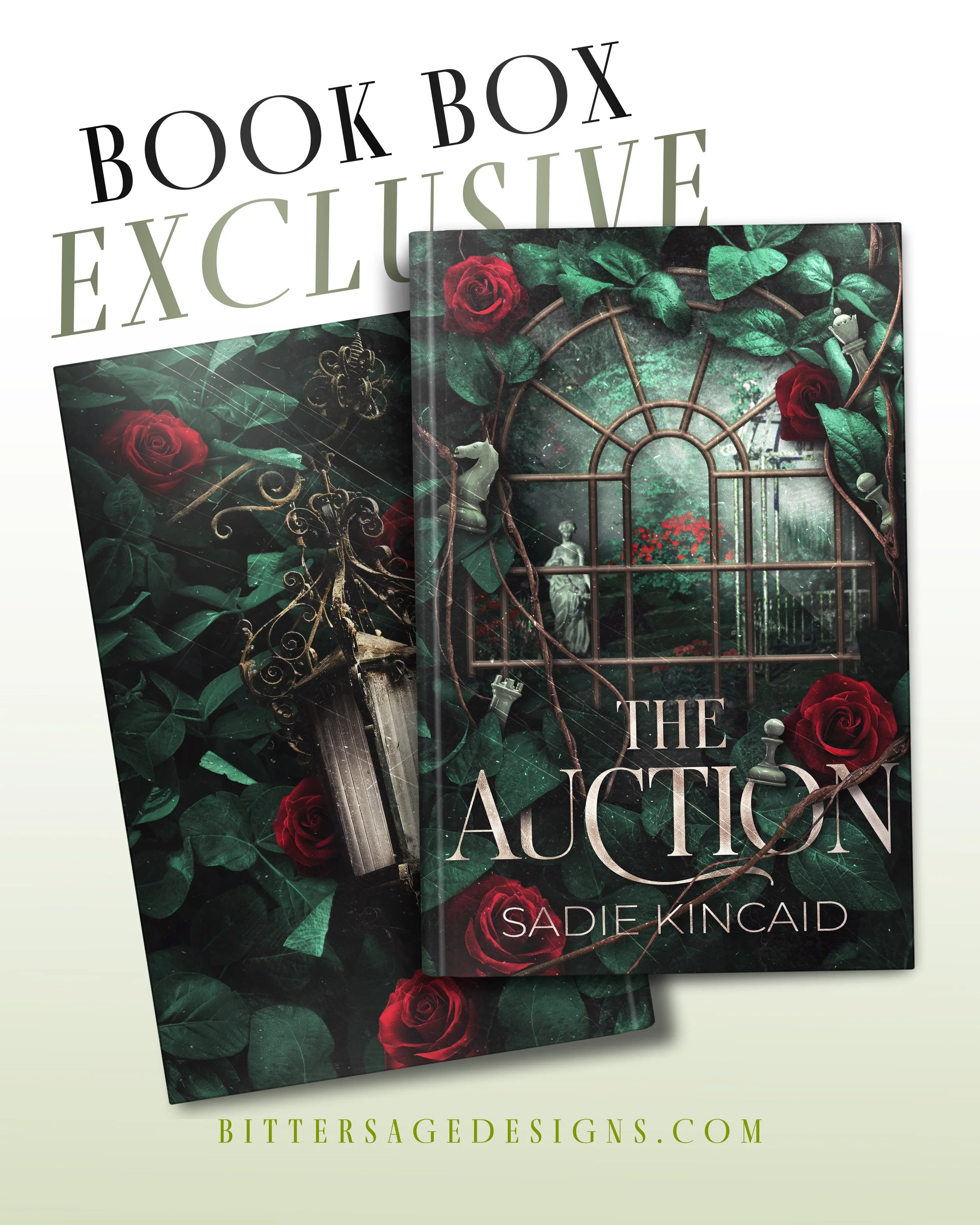 SO excited to finally share the exclusive dust jacket design of The Auction by Sadie Kincaid for @themystic.box

A cover reveal that&rsquo;s actually on time for once? 🤭🖤 

I&rsquo;ve genuinely never designed anything quite like this before. It was