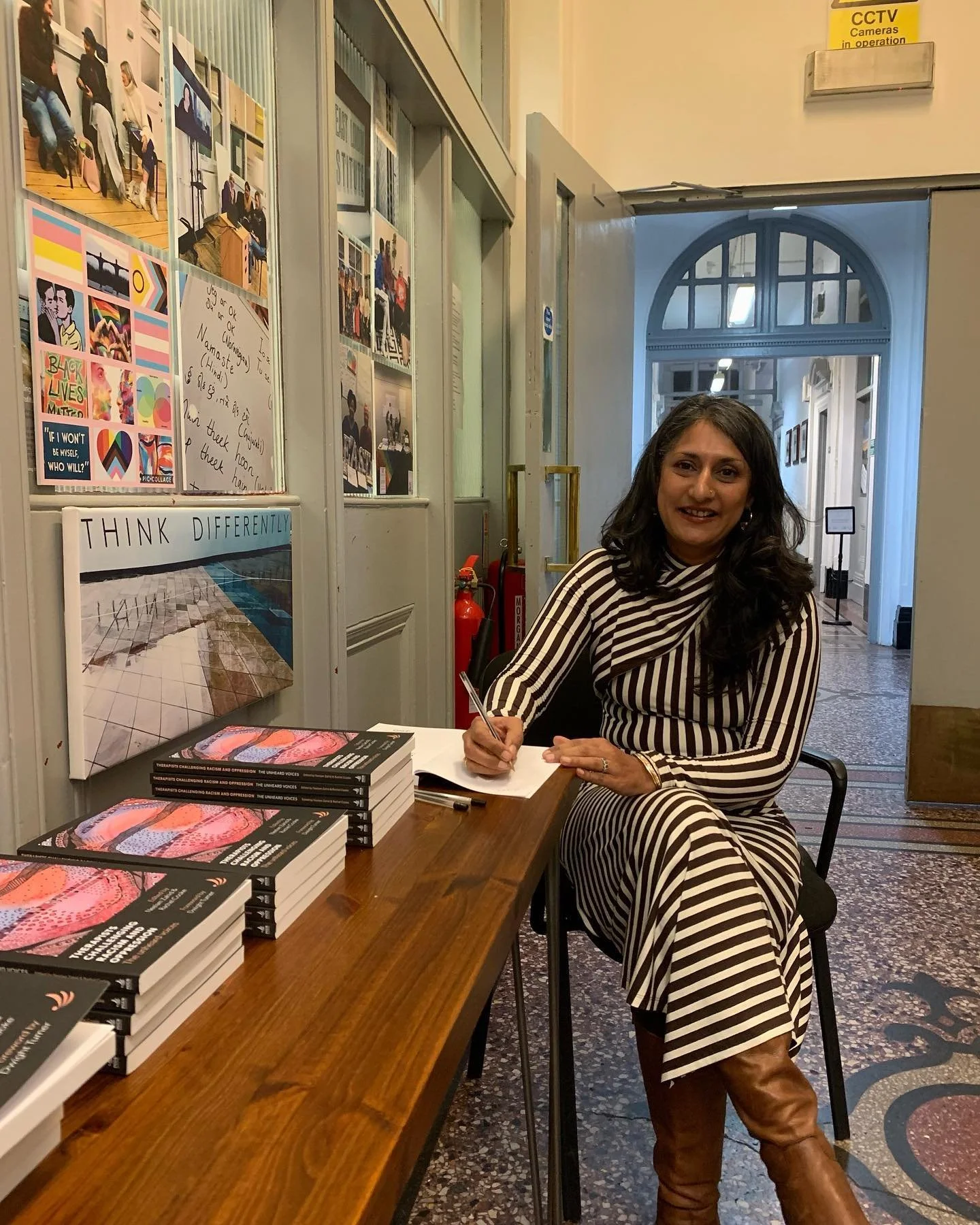 Congratulations to editor and author @zahid_neelam and book contributors Anita Gaspar and @jaspreettehara for a inspirational and moving evening celebrating, presenting and reflecting on their book, &lsquo;Therapists challenging racism and oppression