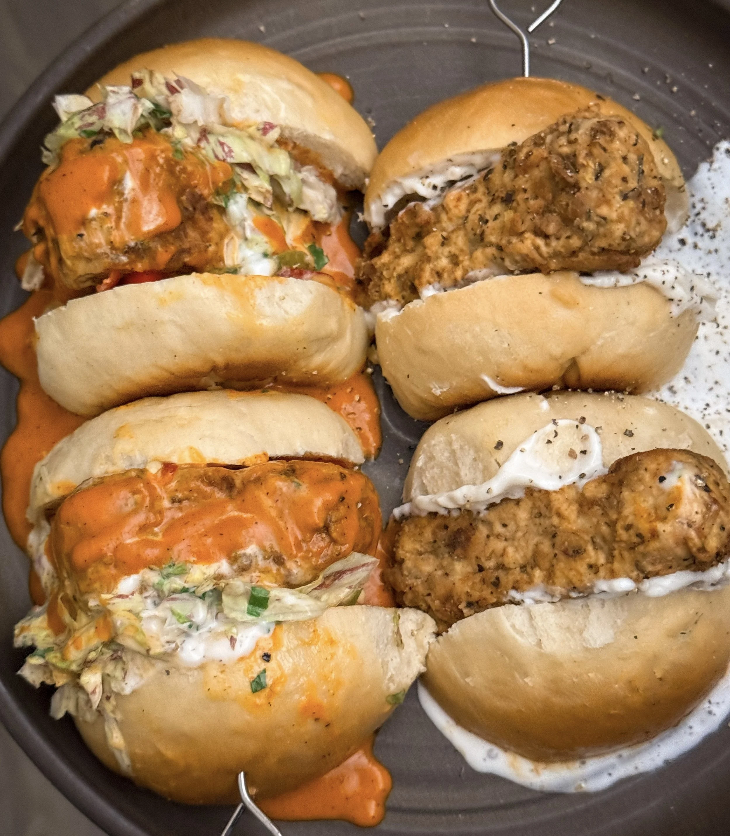 Nashville Hot or Cacio e Pepe Crispy Tofu Sandwich @ Office Lunch (by Verdure x Exquisite Creatures)