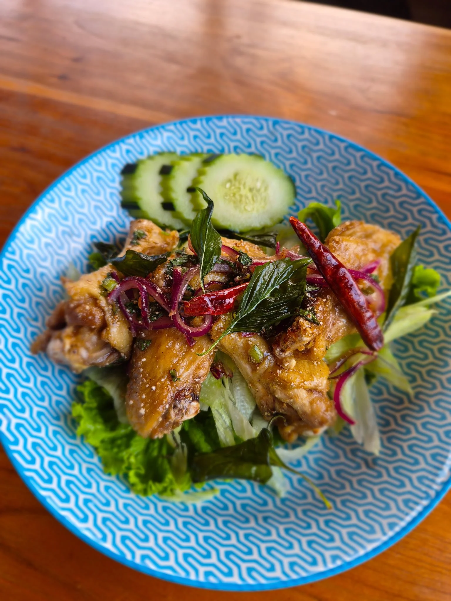 Chicken Larb Wings @ Rukdiew Cafe
