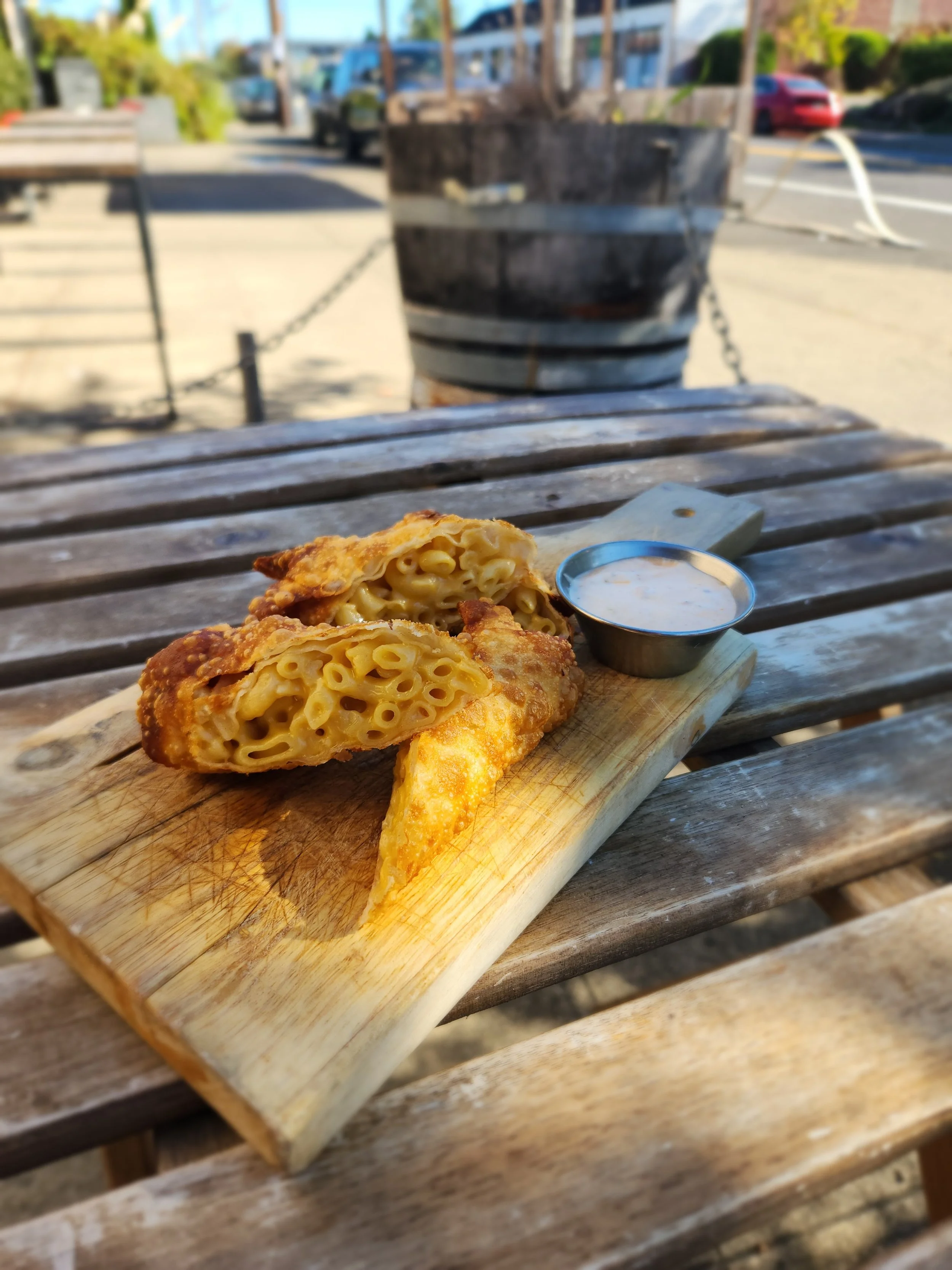 Mac And Cheese Eggrolls With Spicy Ranch @ Haymaker Bar