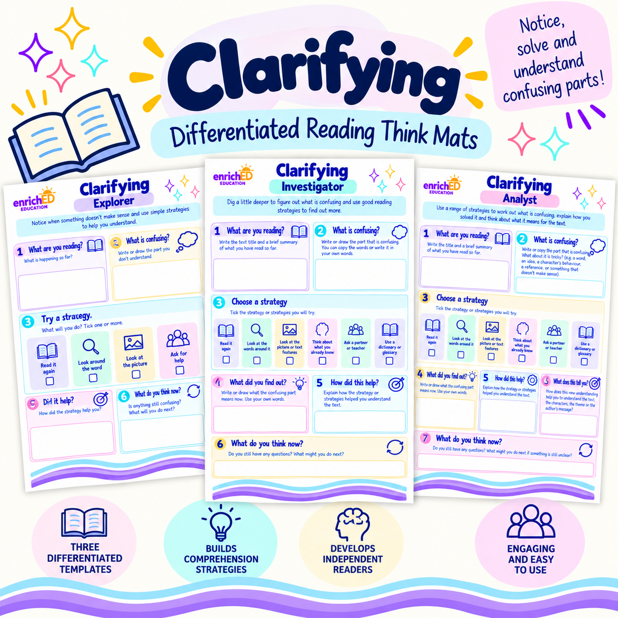 Clarifying – Differentiated Reading Think Mats