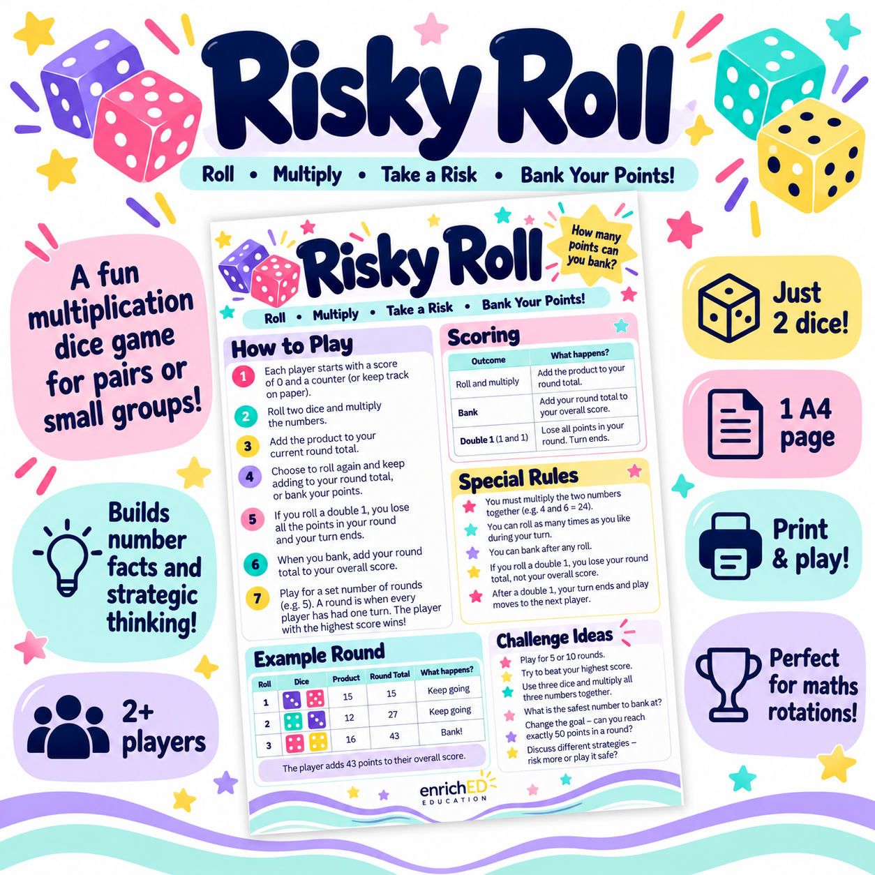 Risky Roll Maths Game Promo.png