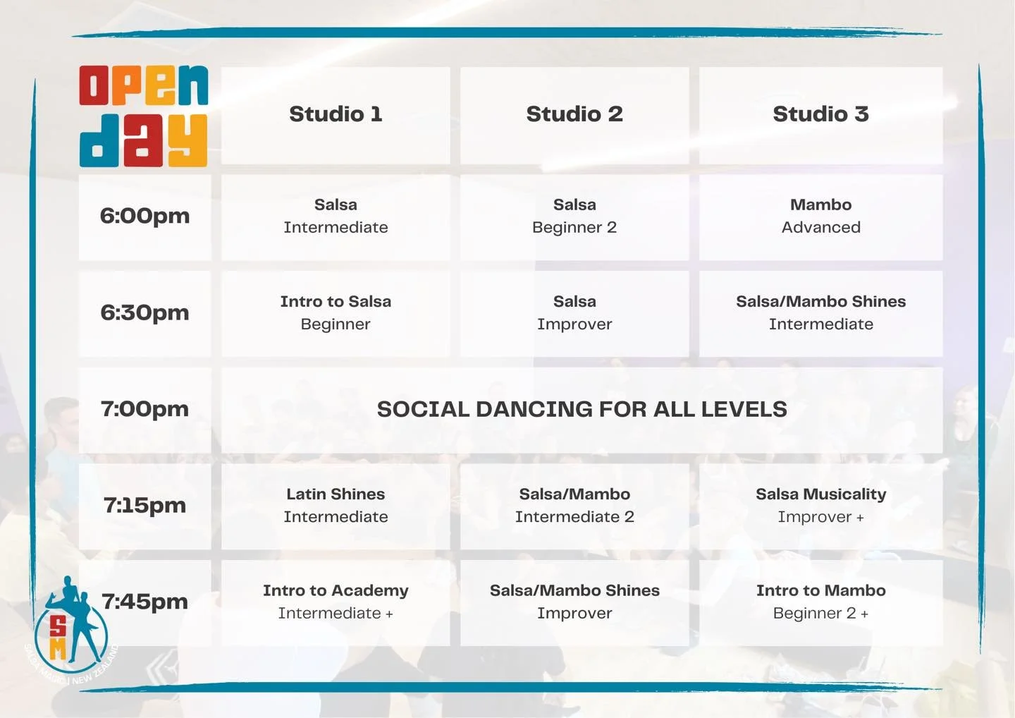 ✨ OPEN DAY ✨

📆 Thursday 22 January 

The day we have all been waiting for!! Please spread the word!! 📣💞

Salsa Magic&rsquo;s first day back for 2026 is this coming Thursday 22 January with our annual Open Day 💕

Our Open Day consists of half hou