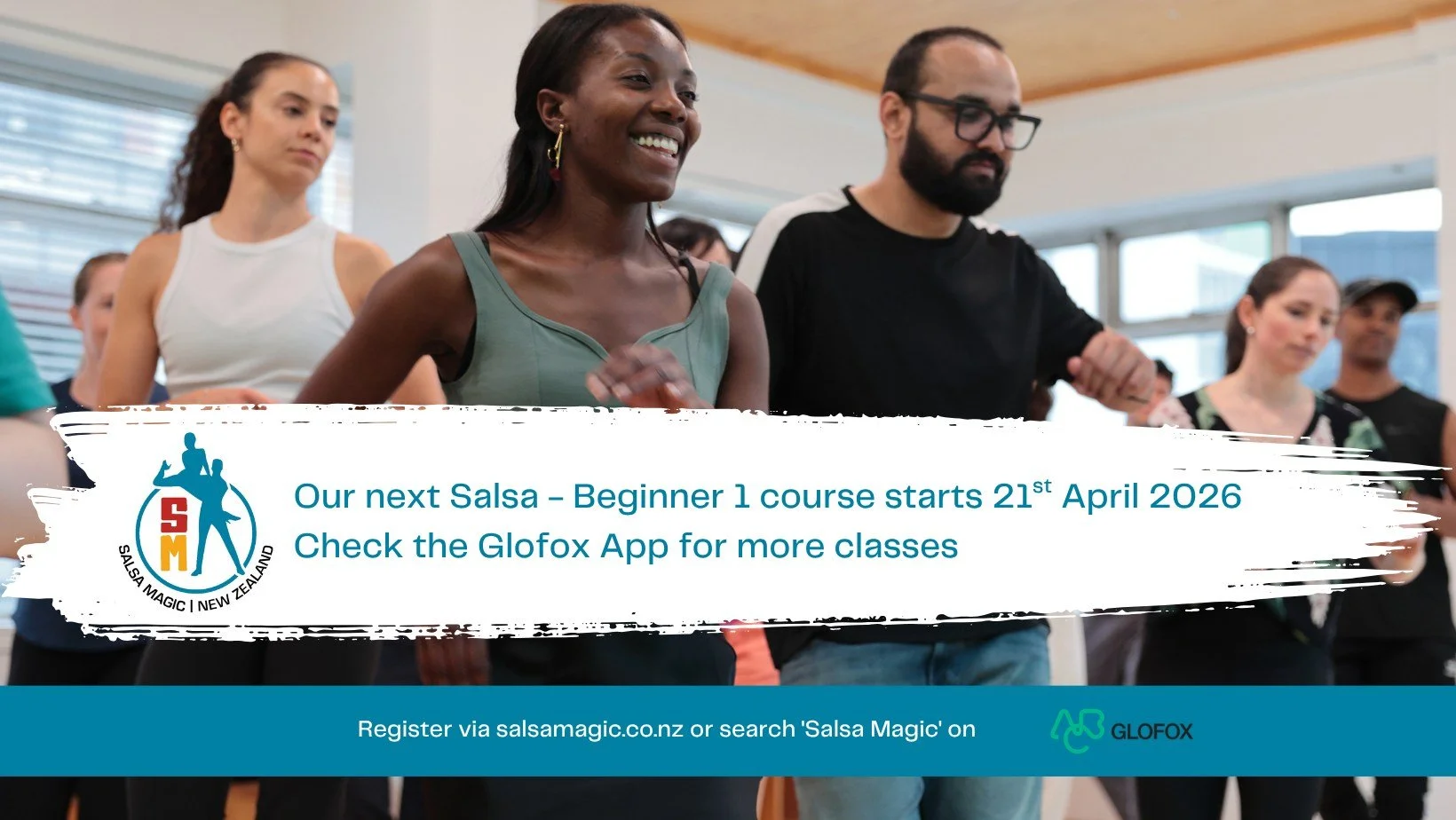📣 Our next Salsa Beginner 1 course starts on Tuesday 21st April! 💃🕺

Register here 👉 https://www.salsamagic.co.nz/beginners#glofox-beginners 
or on the Glofox app