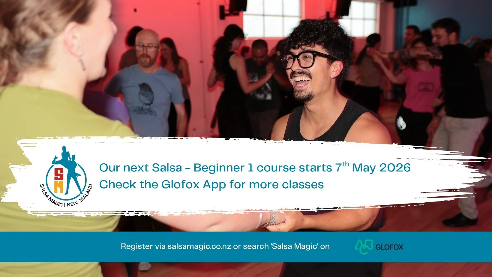 📣 Our next Salsa Beginner 1 course starts on Thursday 7th May! 💃🕺

Our Beginner 1 courses are 4 weeks long and have an emphasis on FUN! The course will introduce you to the fundamental Salsa steps, music, rhythm, and leading/following technique

R