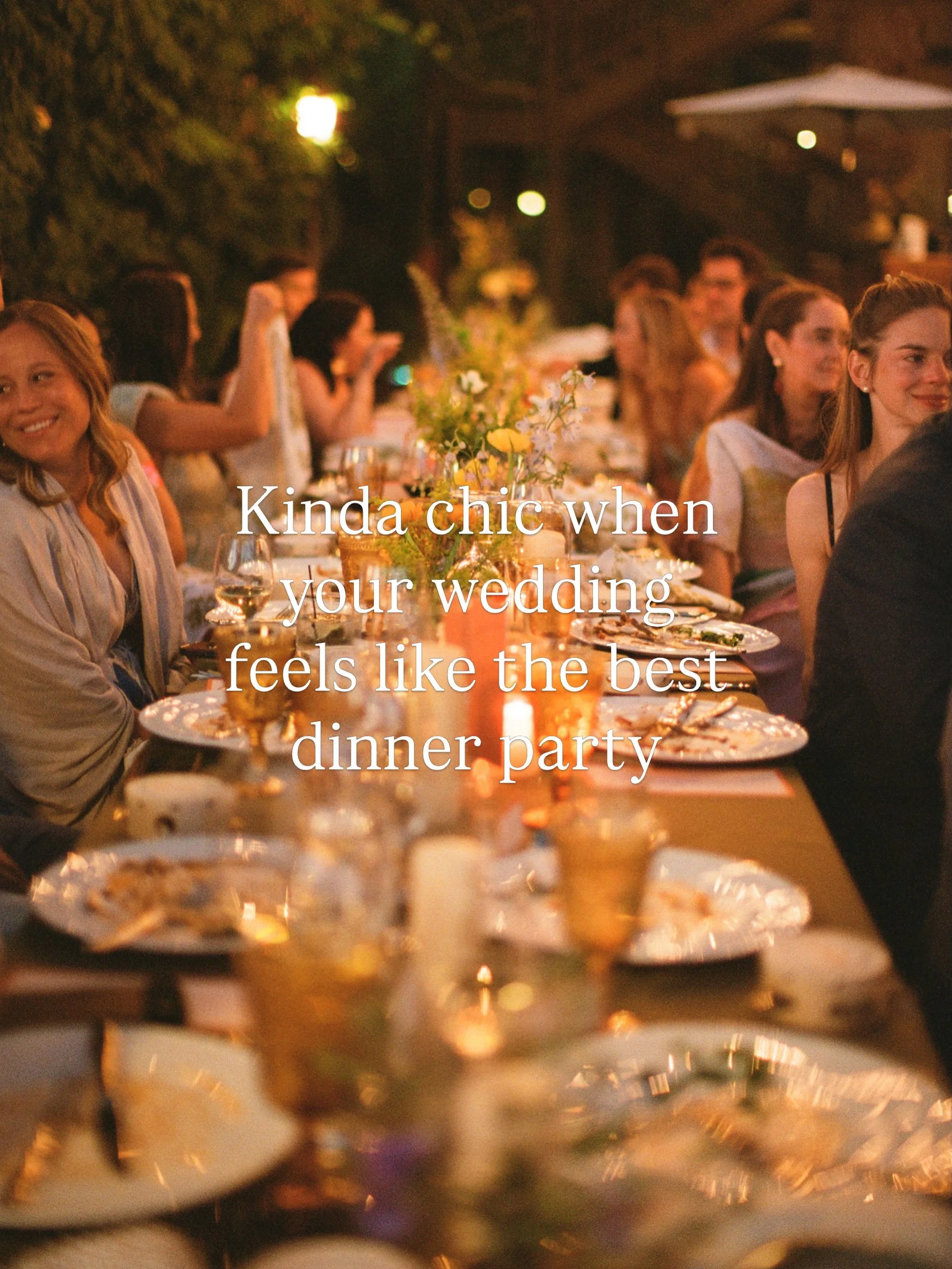 Kinda chic to make your wedding feel like you 💛

To gather your favorite people around a table, honour the traditions that matter, wear what makes you feel good, and actually enjoy the day you spent so much time planning.

So let&rsquo;s plan a chic