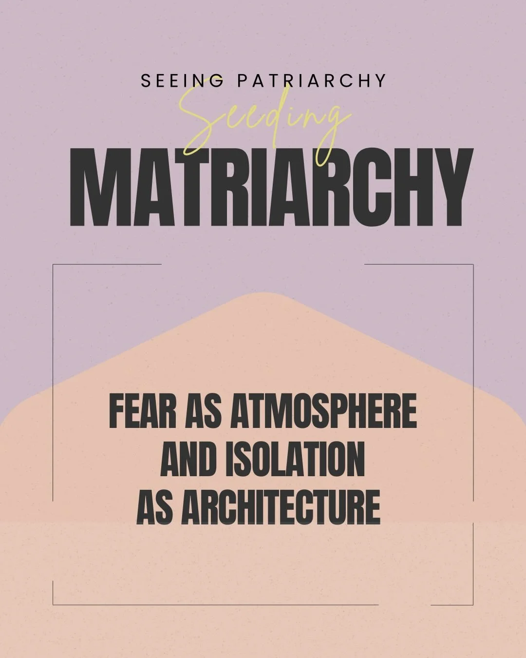 I&rsquo;m kicking off my series Seeing Patriarchy / Seeding Matriarchy today, the solstice, this first day of winter, the shortest day of the year.
&zwnj;
We begin with the idea of fear not because it feels prescient on the cusp of 2026 (after this y