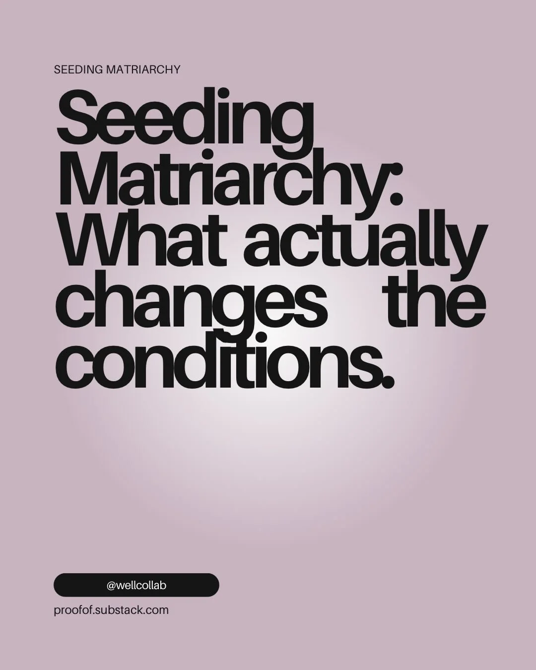 For the last day of 2025, I&rsquo;m offering up the 3/3 post related to my first Seeing Patriarchy/Seeding Matriarchy Substack, Fear as Atmosphere and Isolation as Architecture. 

The idea behind the essays and the posts is to 1) see patriarchy 2) fe