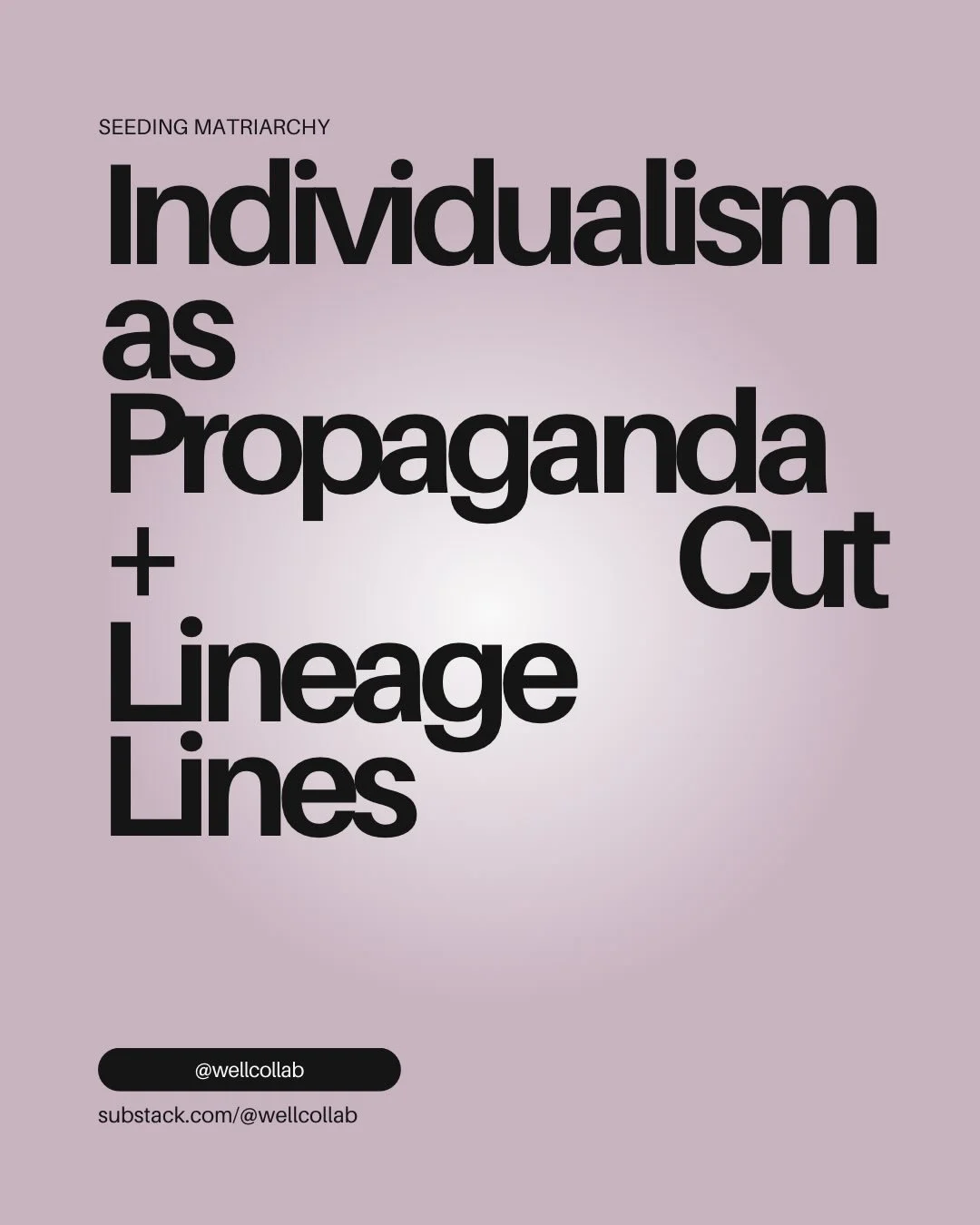 Substack essay 3 is live!

This series has been moving slowly on purpose:
a longer arc on fear, from a nebulous nature to suspicion, to now, individualism as a tool of isolation, leading to, you guessed it: more fear.

I wrote this while juggling tak