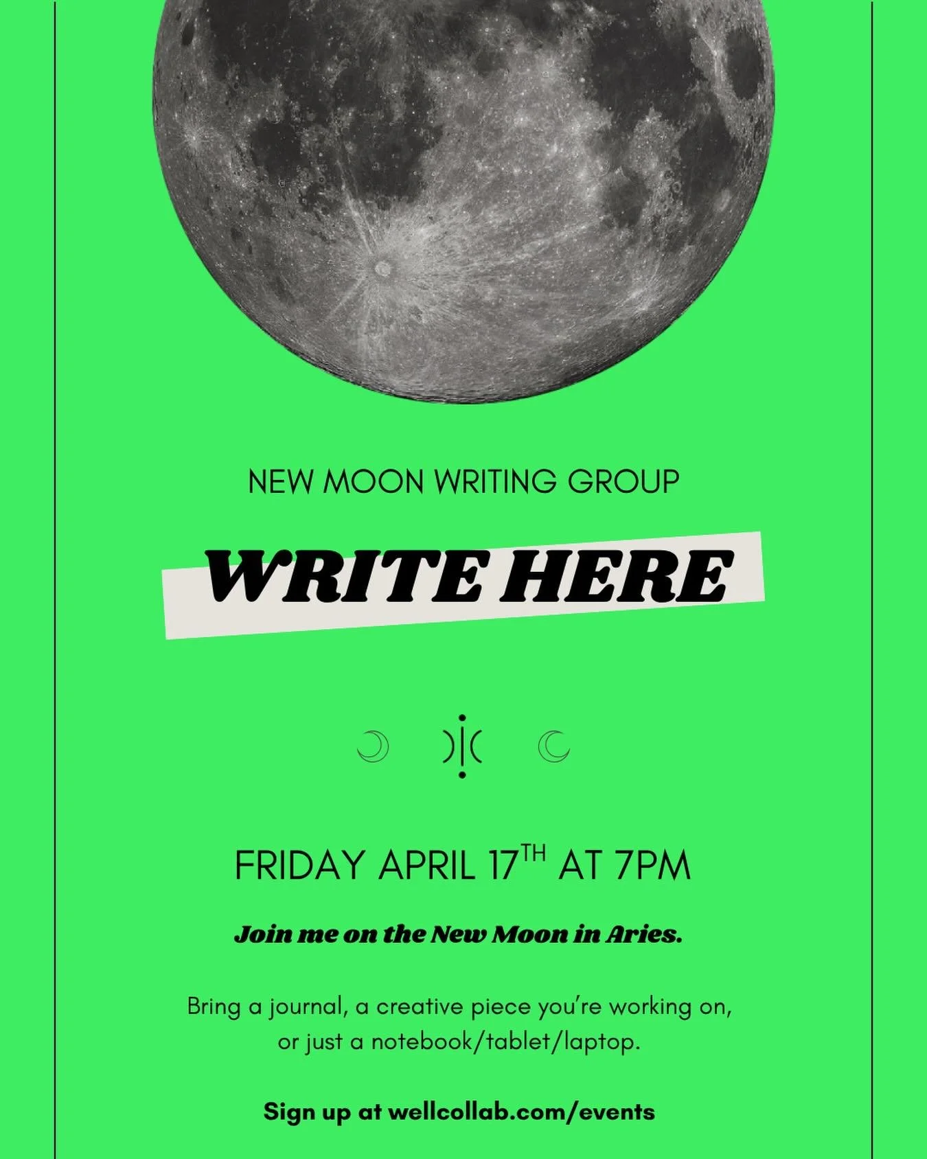 Before you say, &ldquo;Chryssa, why didn&rsquo;t you tell me about this??&rdquo; please know I just came up with the idea tonight 😅 

Join me on the New Moon in Aries. We&rsquo;ll start with a slightly chaotic writing prompt 🤪 and then it&rsquo;ll 