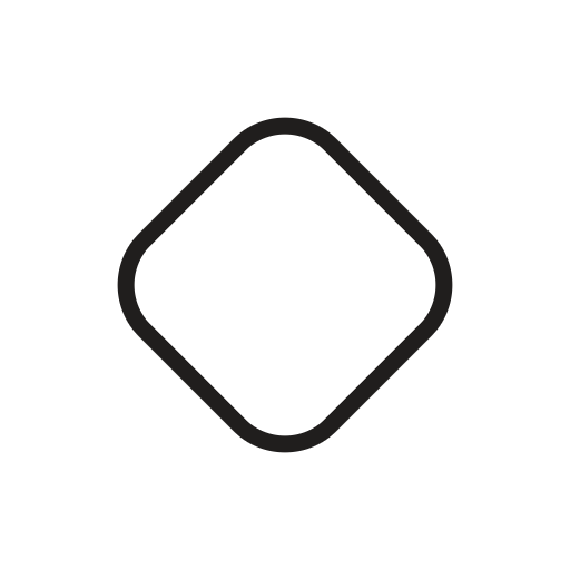 An icon depicting a single black square with rounded corners on a white background.