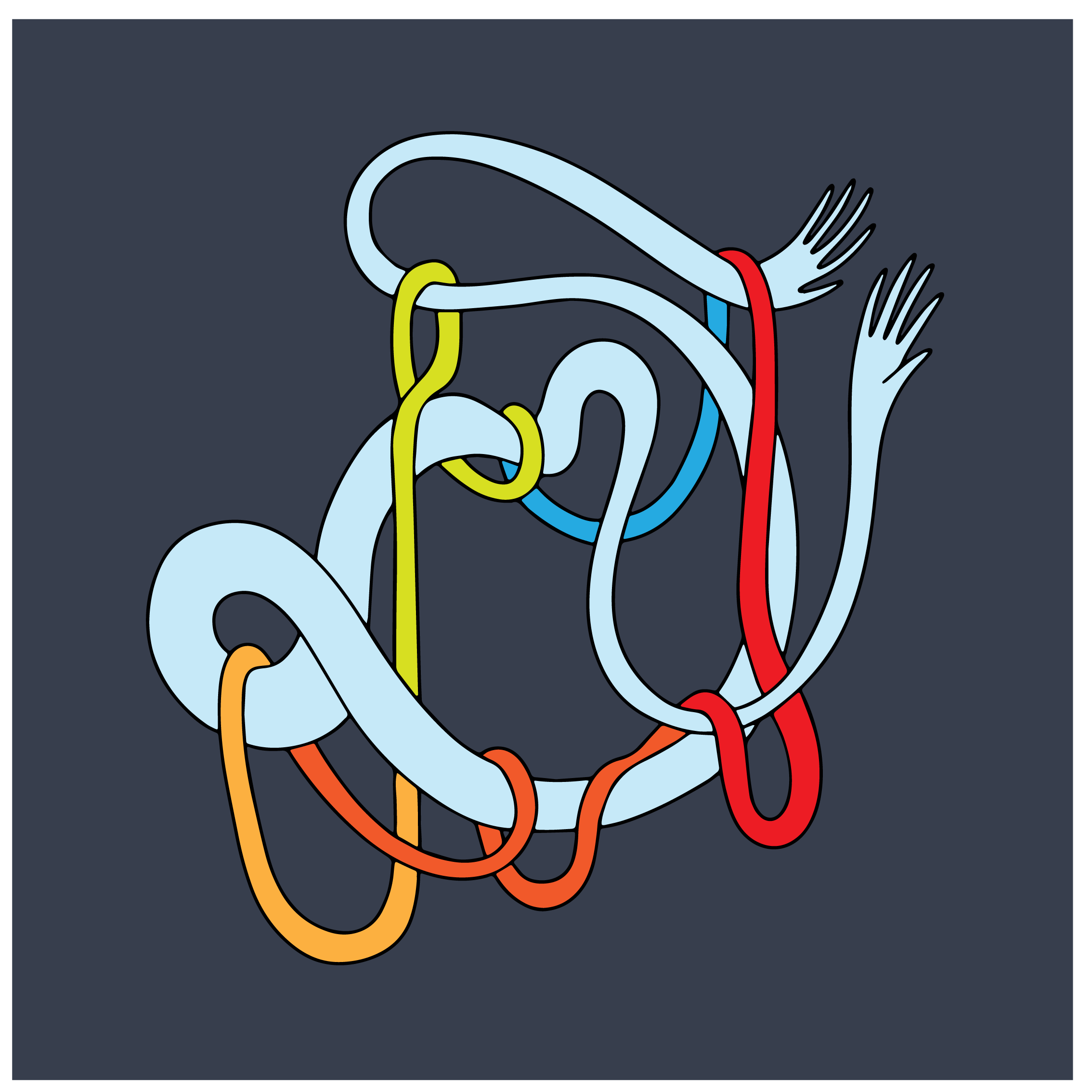 "Entangled"
2024 • 30"x 30" • Sealed Acrylic on Wood Panel