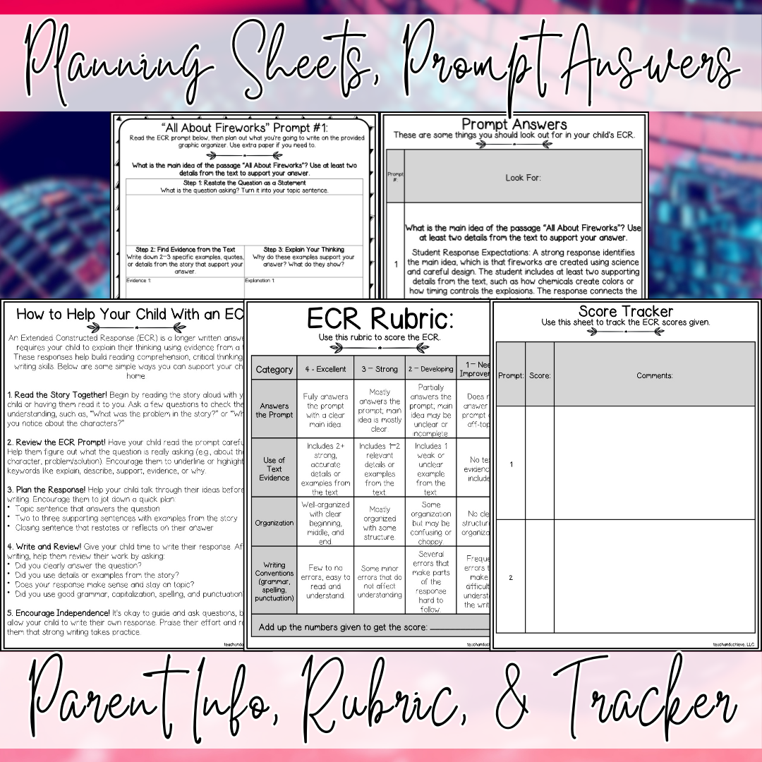 January New Year ECR Practice Writing Prompts Passage, Editable Nonfiction Extended Constructed Response 3rd 4th 5th Grade