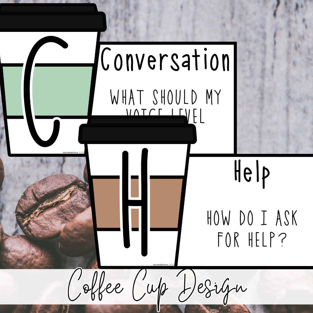 Starbooks Coffee Classroom CHAMPS Posters | Classroom Management Decor