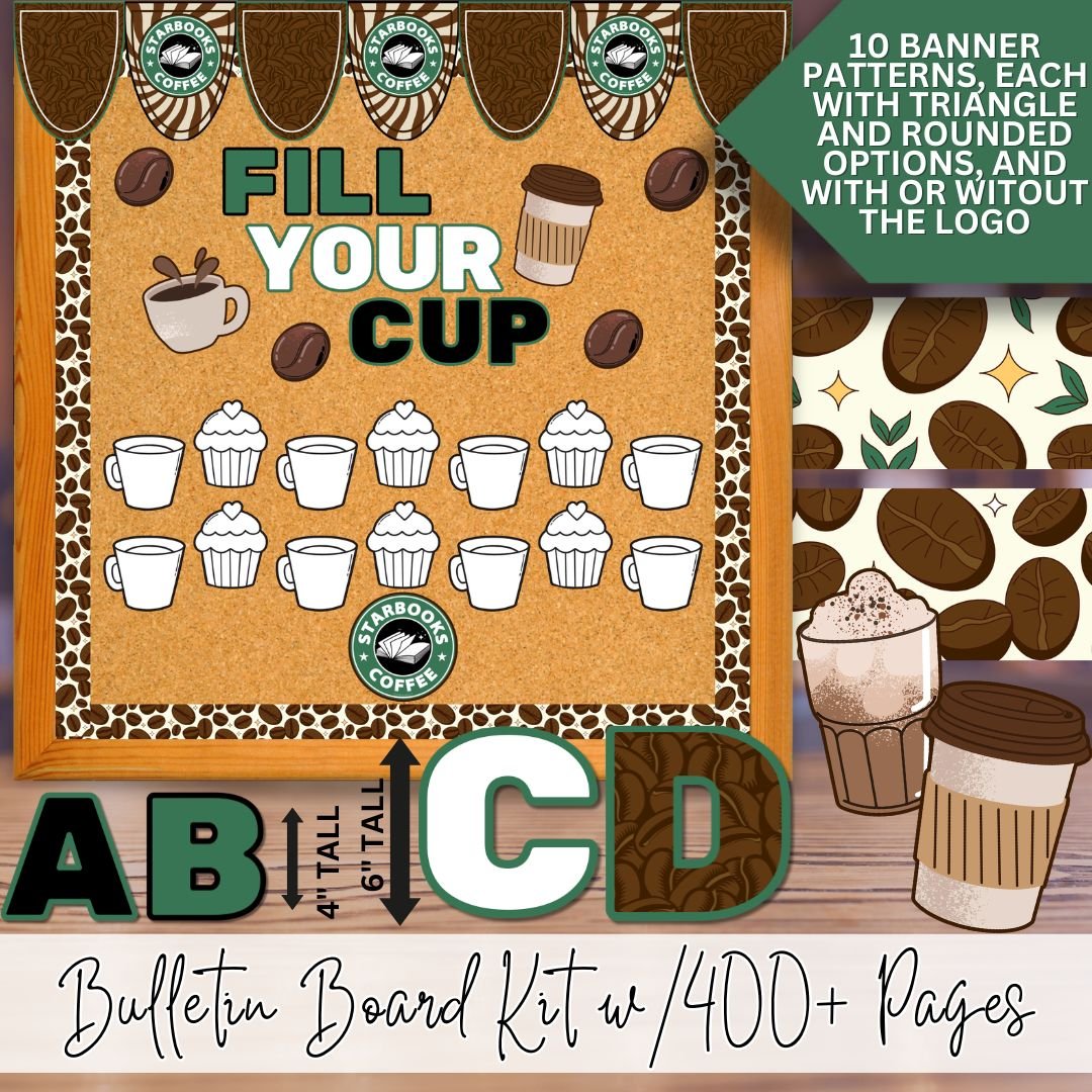 Starbooks classroom decor ideas and book tasting activities for elementary students, featuring editable coffee shop themed classroom decorations and literacy resources.