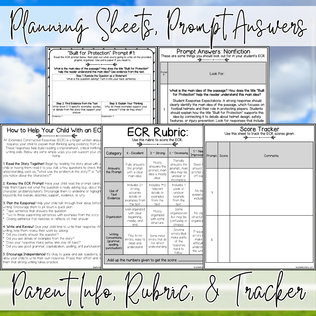 February Super Football ECR Practice Writing Prompt Passage, Editable Nonfiction Extended Constructed Response 3rd 4th 5th Grade