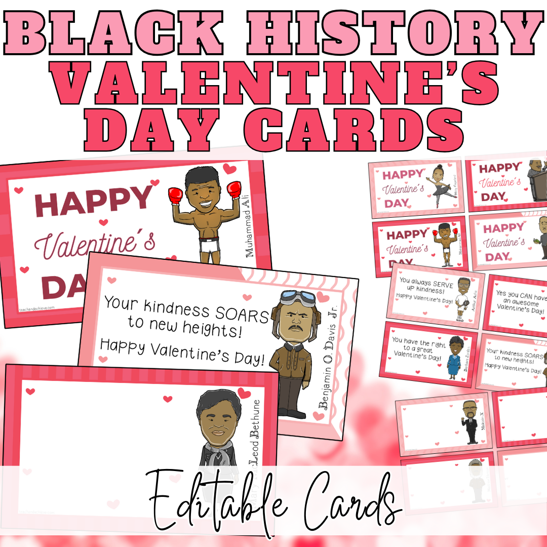 Black History Month Student Valentine's Day Cards