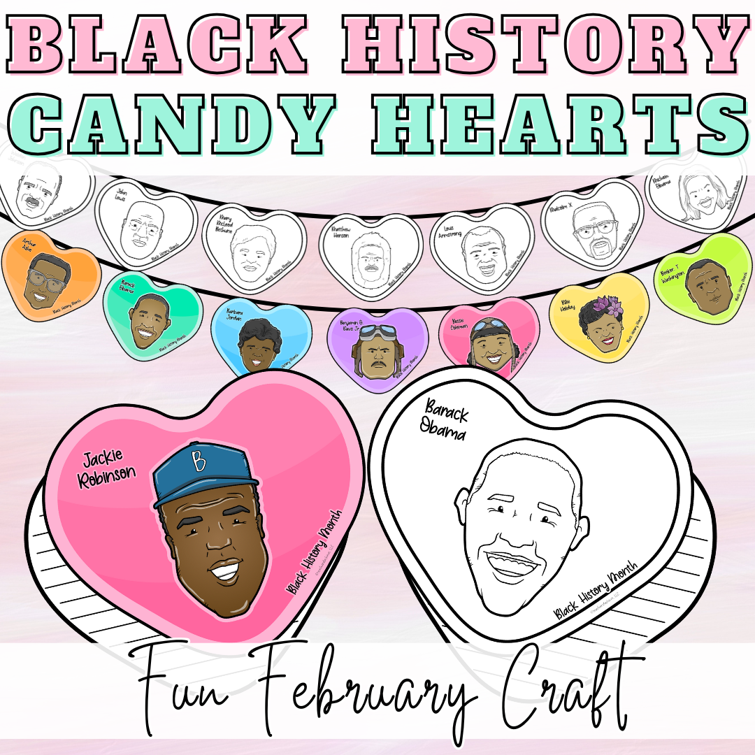 Black History Month Candy Heart Bulletin Board Decor