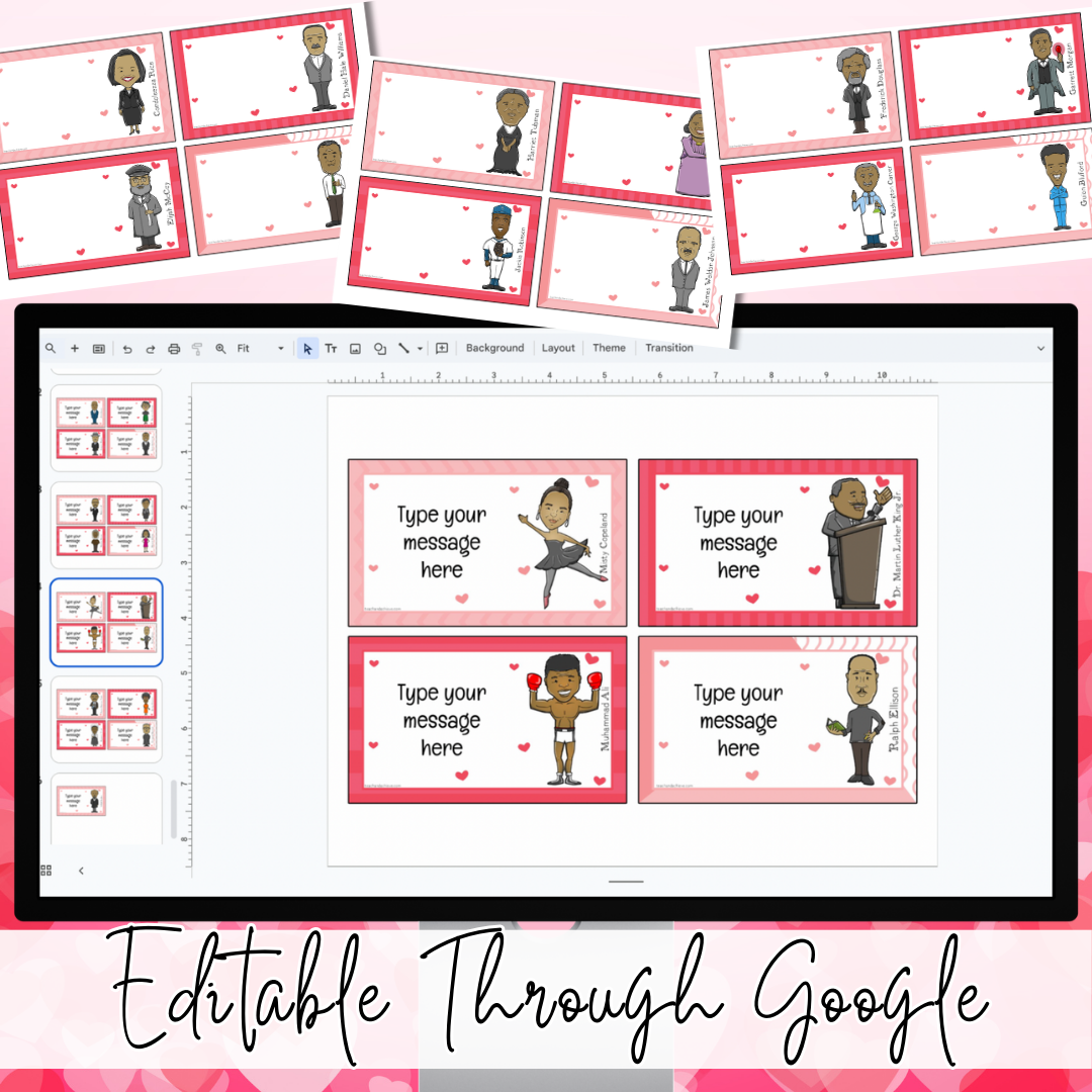 Black History Month Valentine's Day Cards for Students