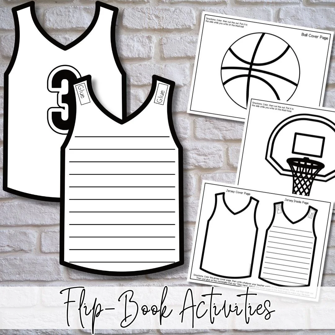 March Madness Basketball Bulletin Board Kit & Flipbook Activity | Classroom Door Decor