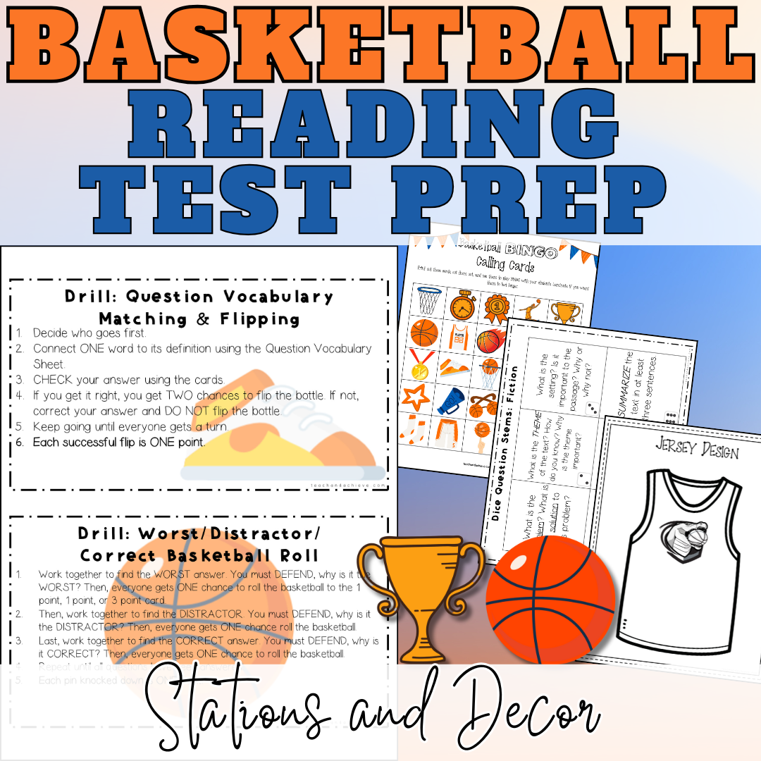 Reading March Basketball Madness Classroom Transformation Test Prep Skill Review