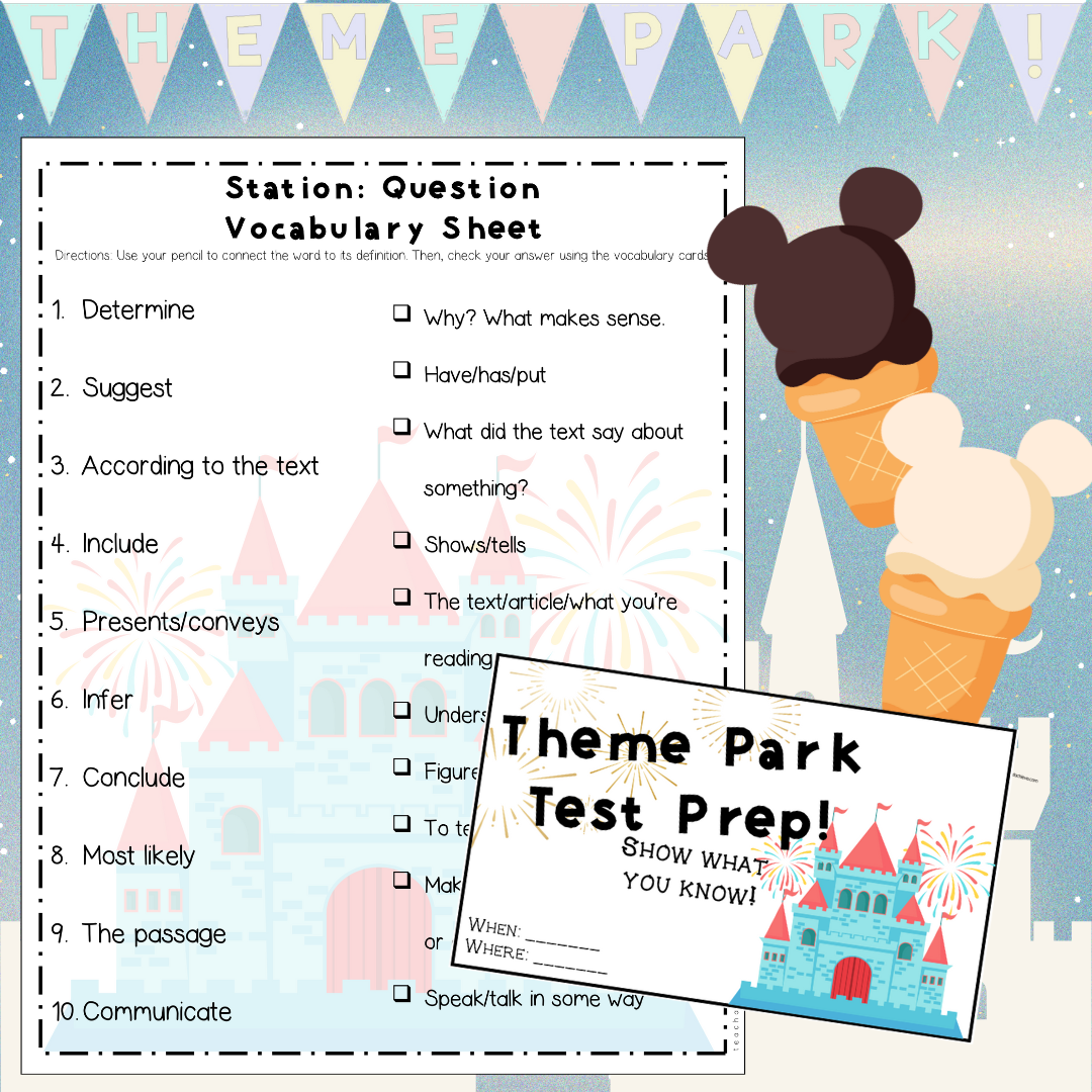 Theme Park Test Prep ELAR Skill Review Magic Theme Park Room Transformation Day