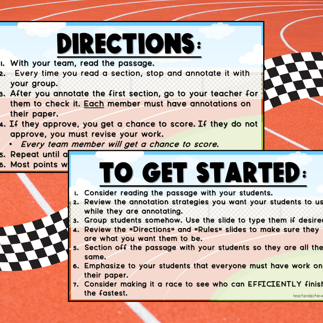 Ready-to-Go Editable Slides Annotation Strategy Practice Game - Test Review Prep