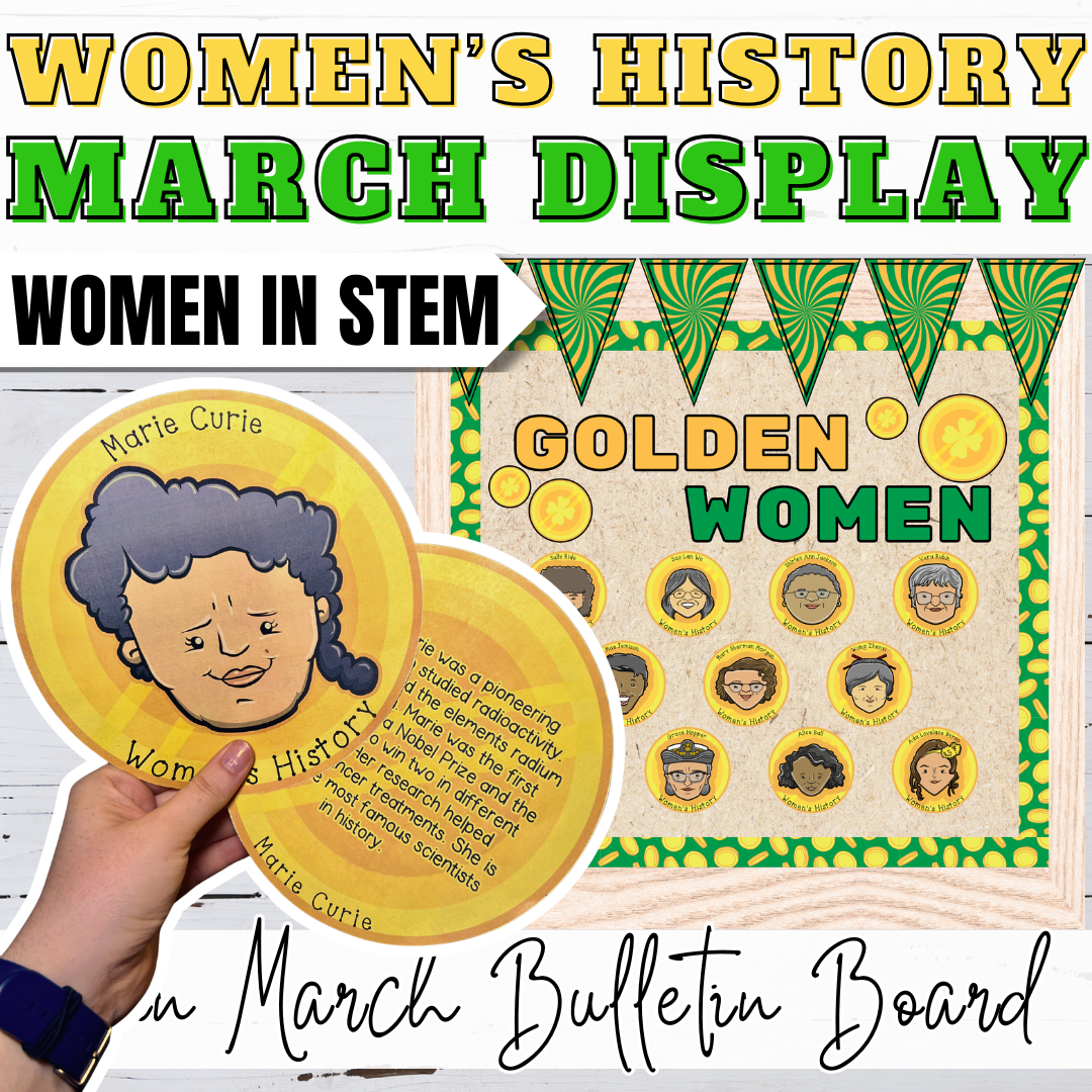 Women’s History Month Bulletin Board | Women in STEM March Door Decor Pot of Gold