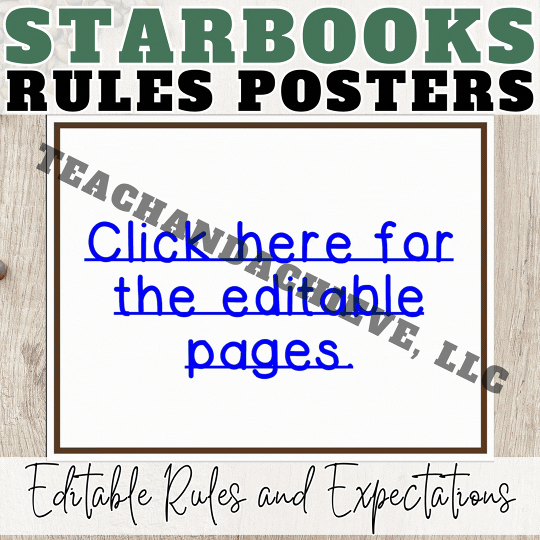 Starbooks Coffee Classroom Rules Posters & Expectations Posters | Coffee Shop Theme Decor