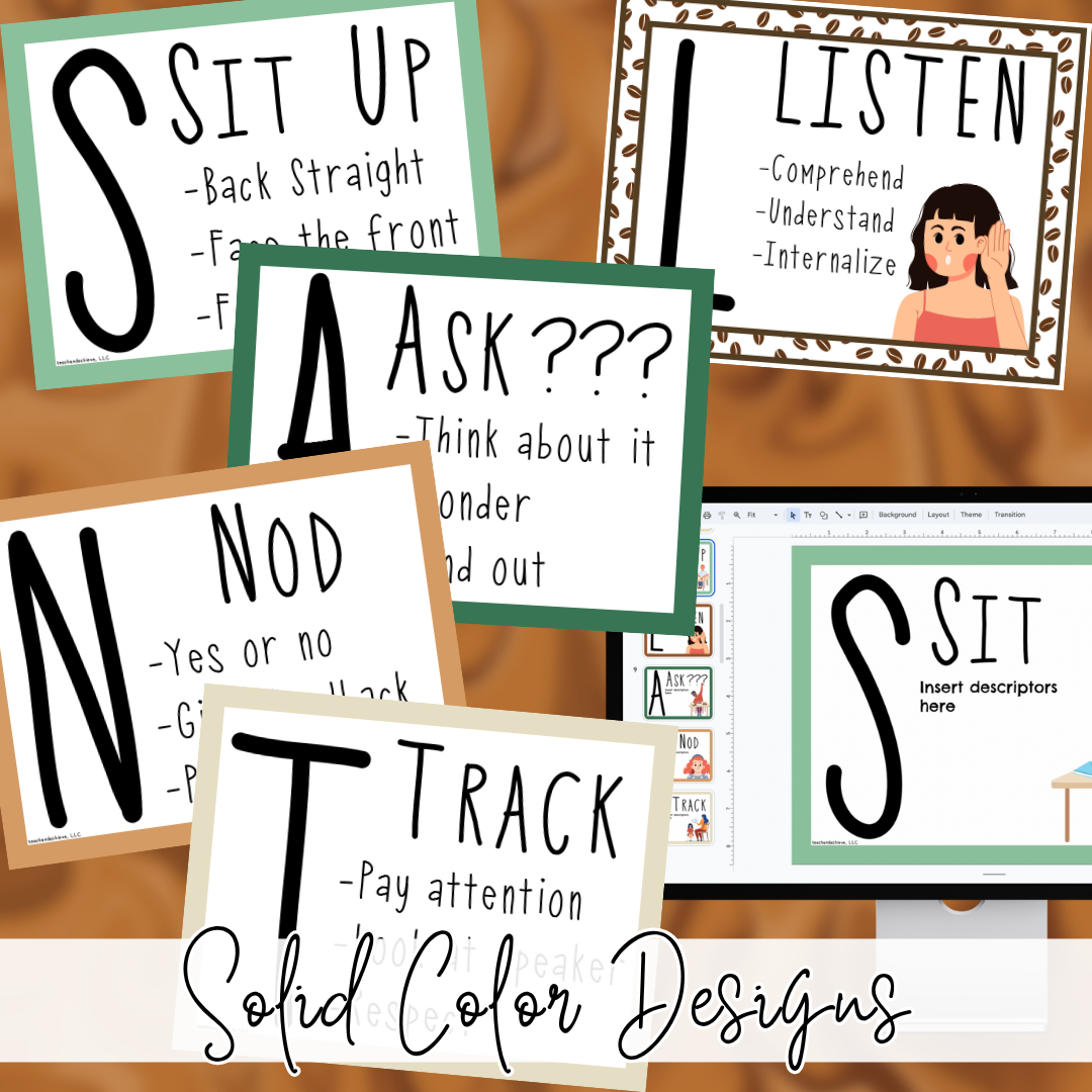 Starbooks Coffee Classroom SLANT Posters | Classroom Management Decor