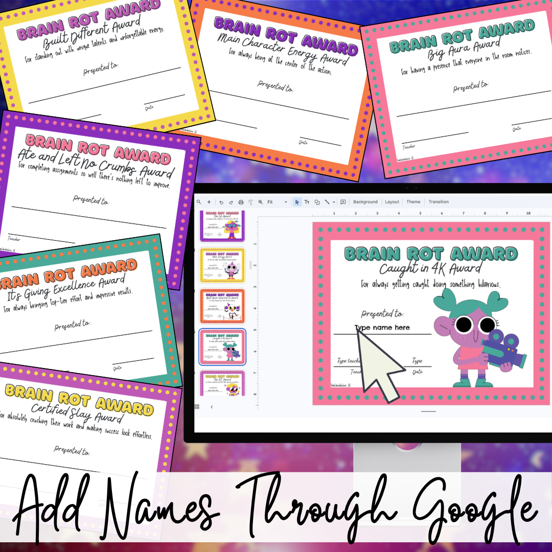 Funny Gen Z & Gen Alpha Slang Class Superlatives | Silly End of Year Student Awards & Brain Rot Awards