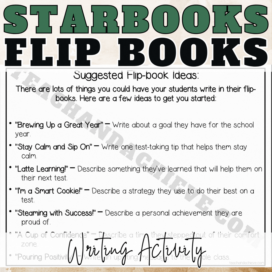 Starbooks Writing Flip Book Activity | Coffee Classroom Printable Writing Craft