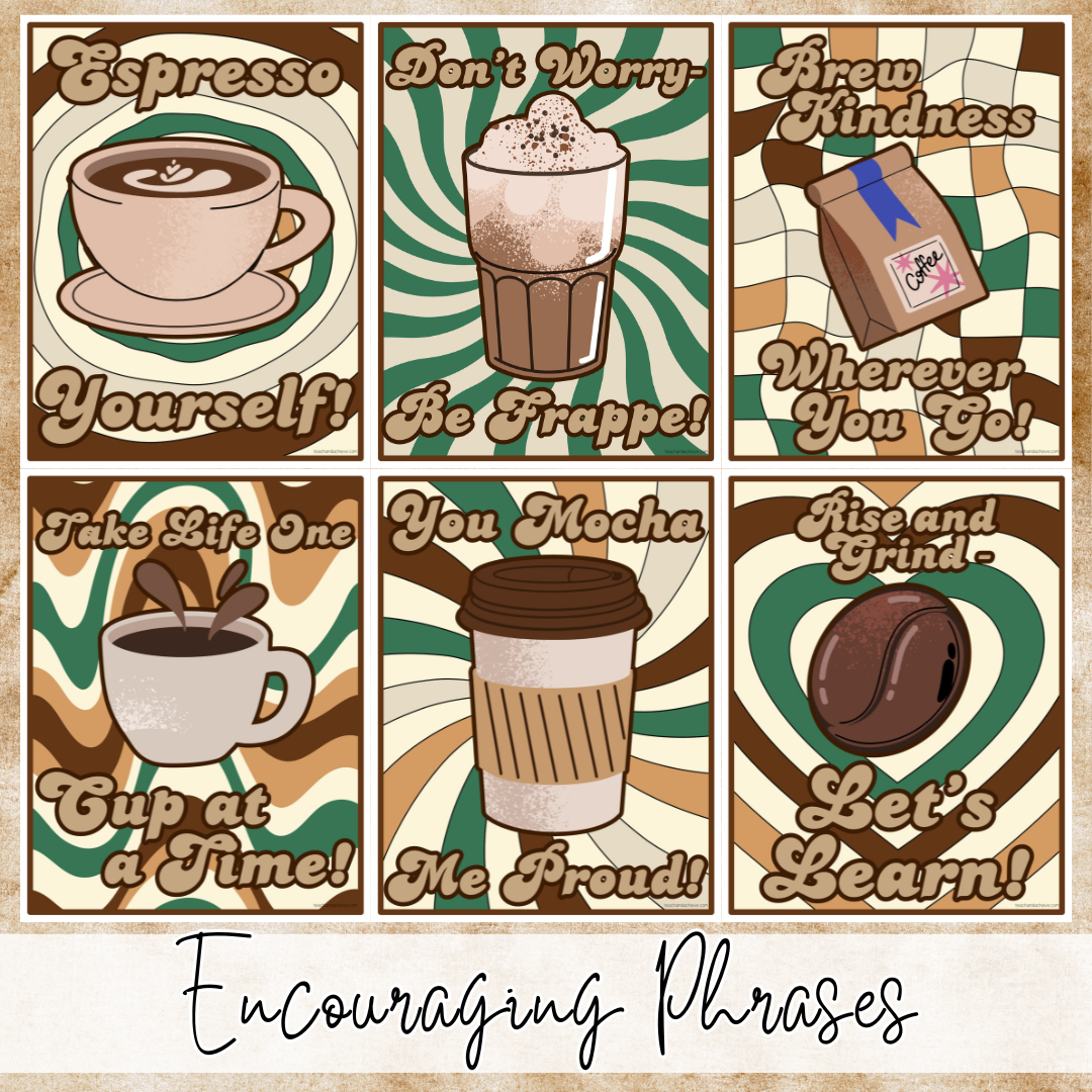 Starbooks Coffee Classroom Motivational Posters | Encouraging Classroom Decor