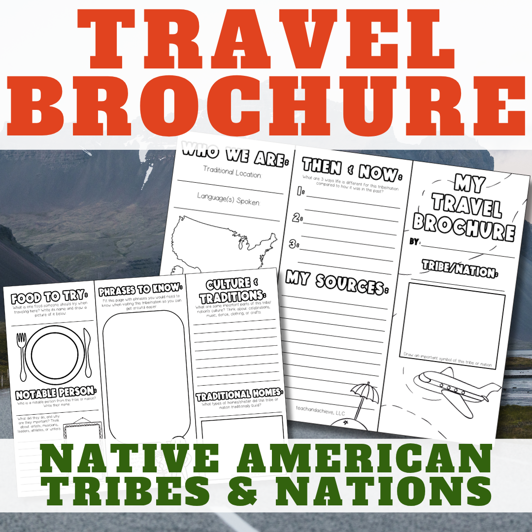 Native American Heritage Month Research Project | Tribes & Nations Travel Brochure