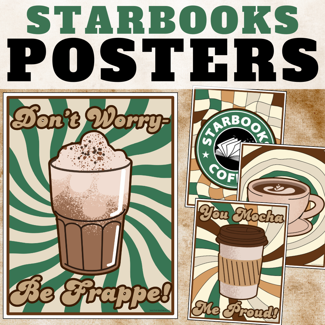 Starbooks Coffee Classroom Motivational Posters | Encouraging Classroom Decor