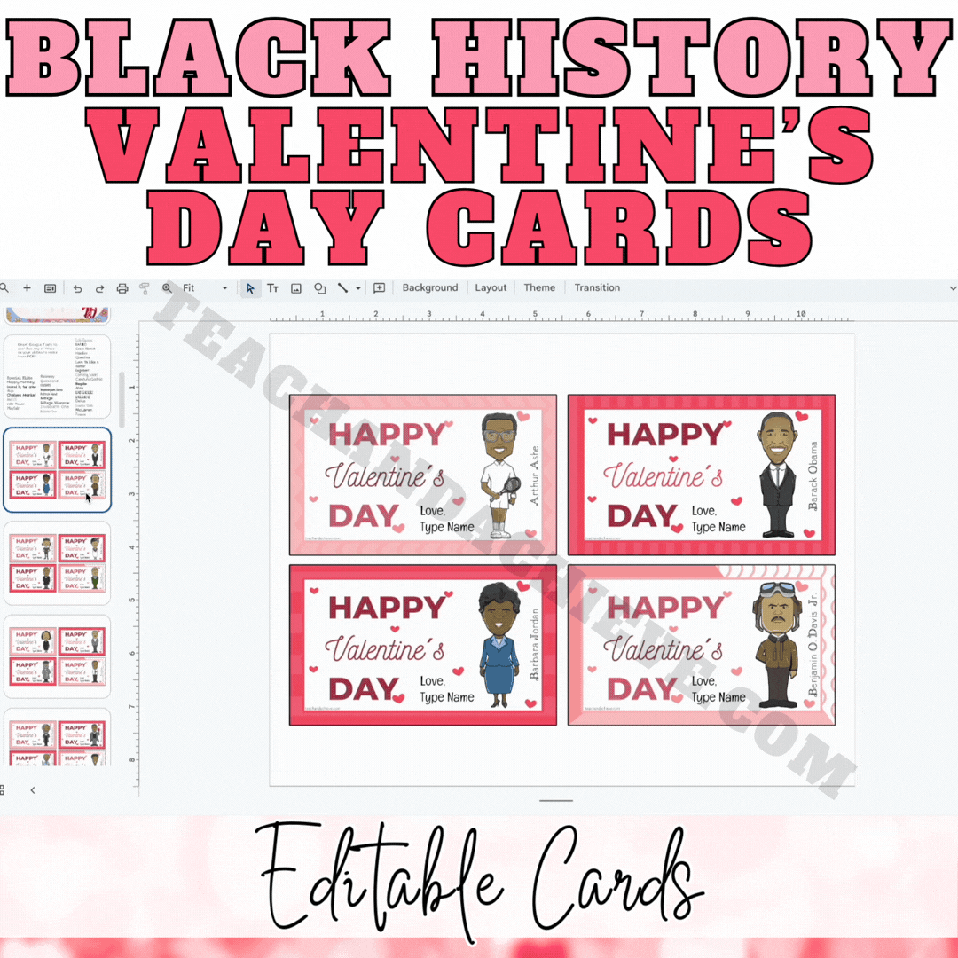 Black History Month Valentine’s Day Cards | Editable Classroom Valentines