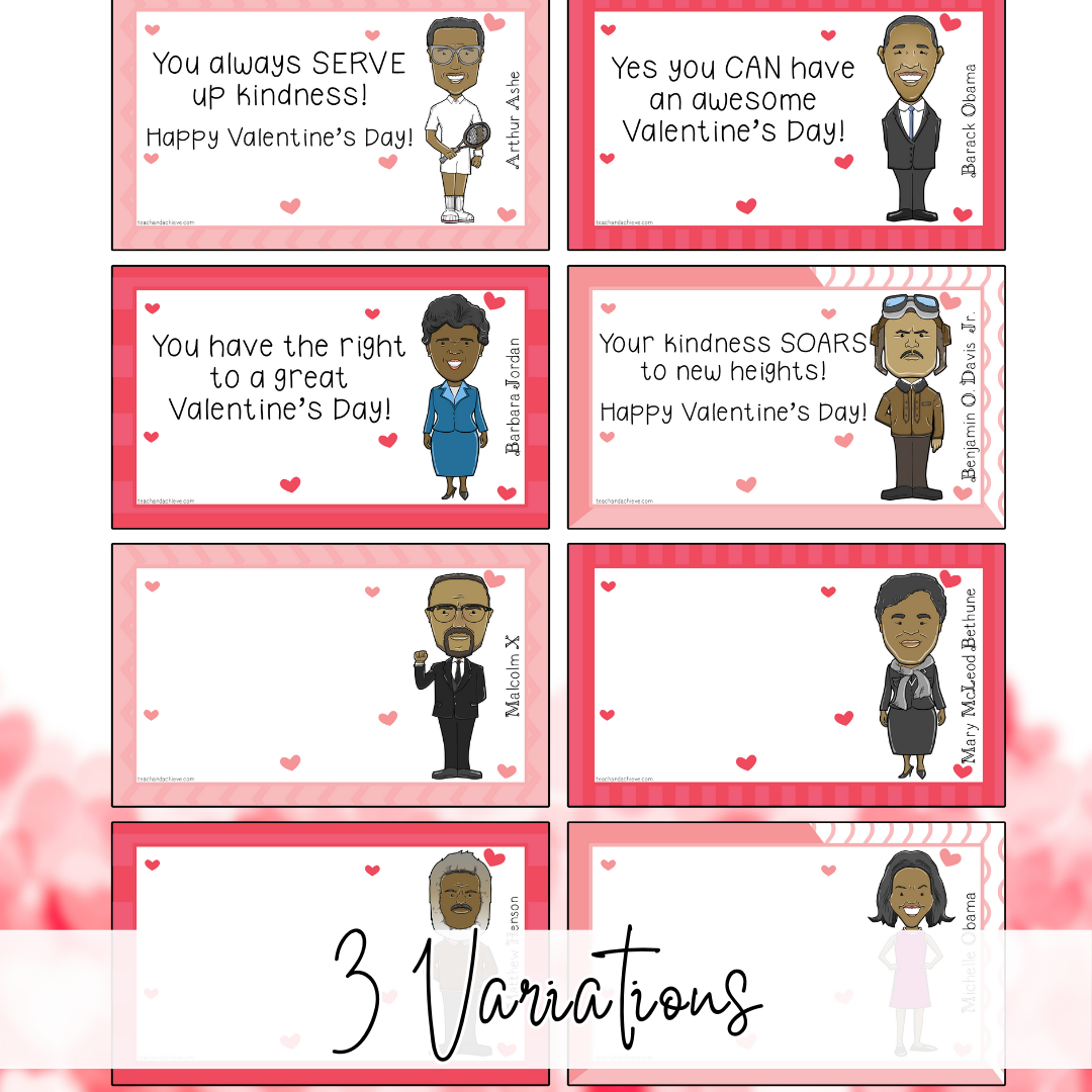 Black History Month Valentine’s Day Cards | Editable Classroom Valentines