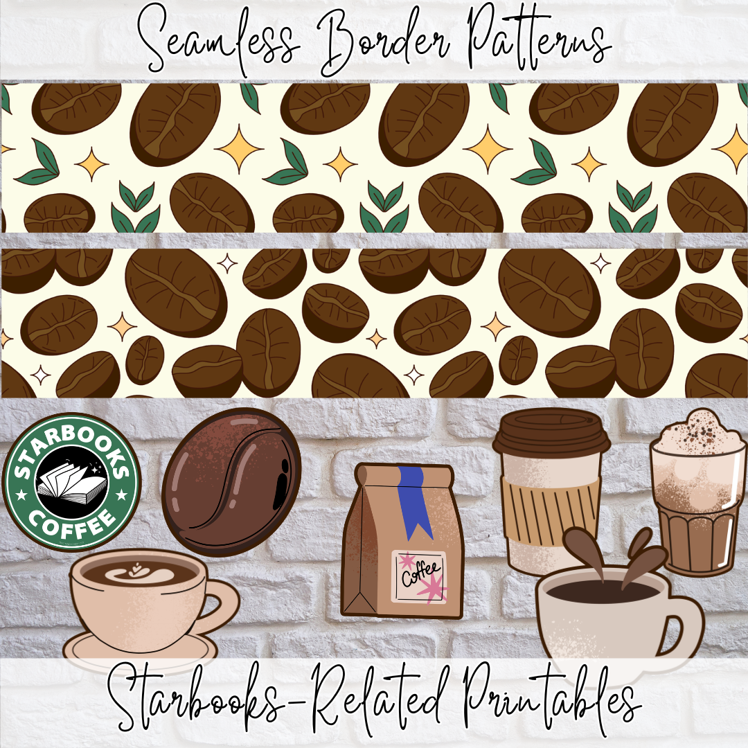 Starbooks Bulletin Board Set, Door Decor & Writing Flip Book | Coffee Classroom Theme