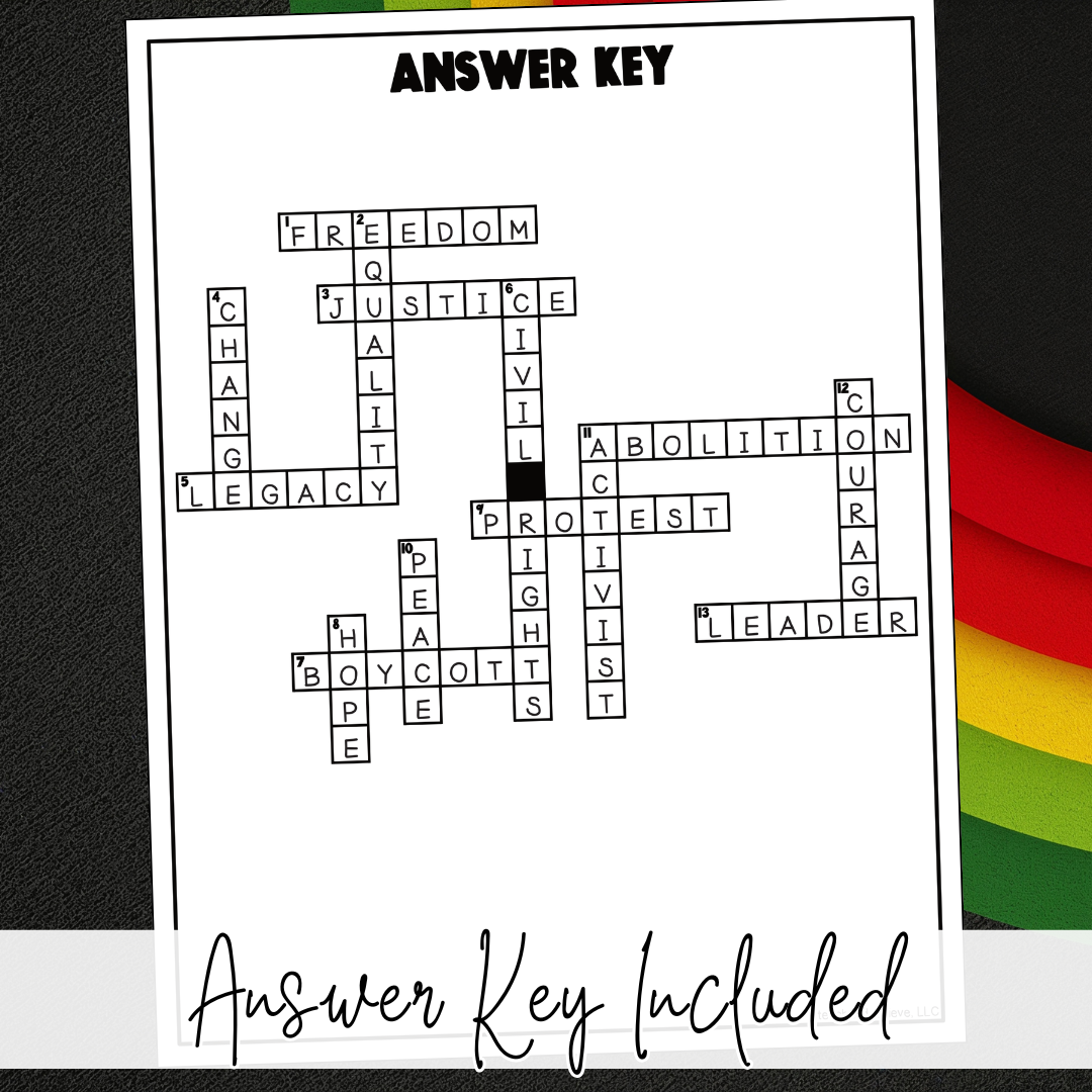 black history month crossword puzzle