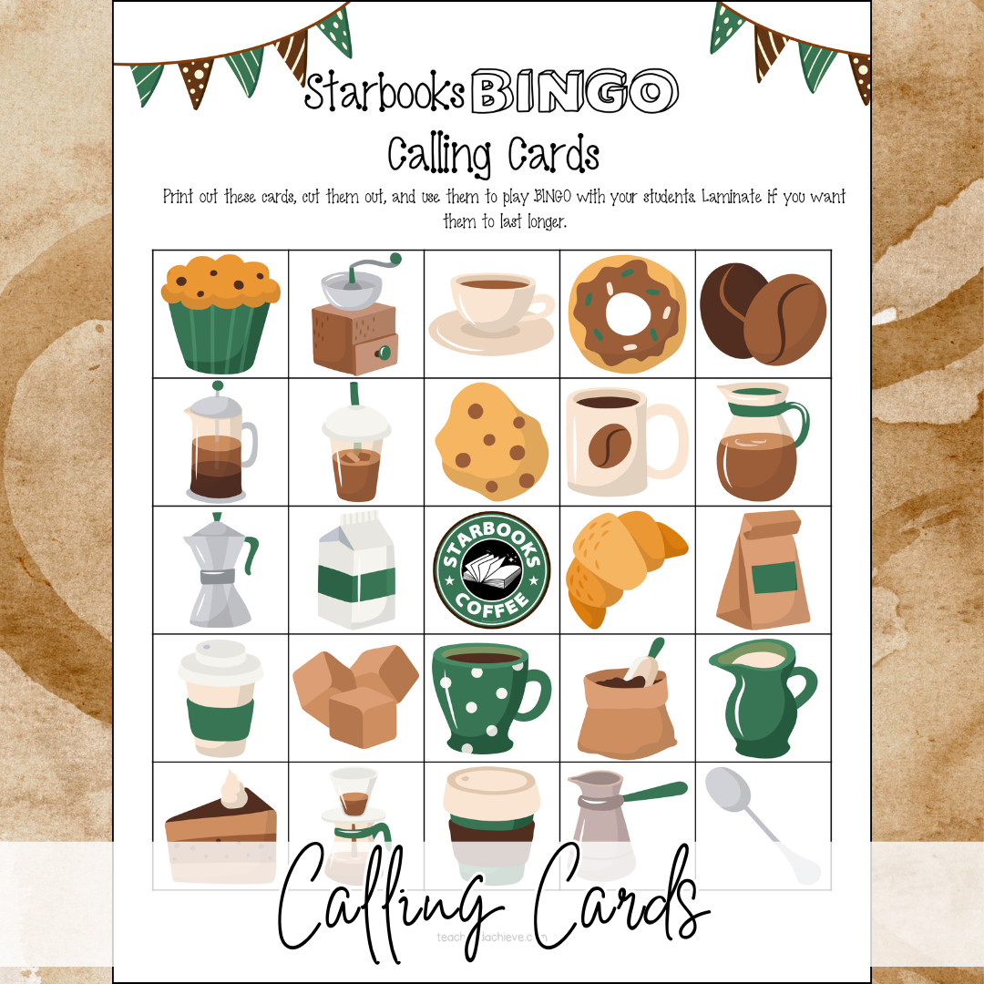 Starbooks Classroom Transformation BINGO Cards | Coffee Classroom Activity