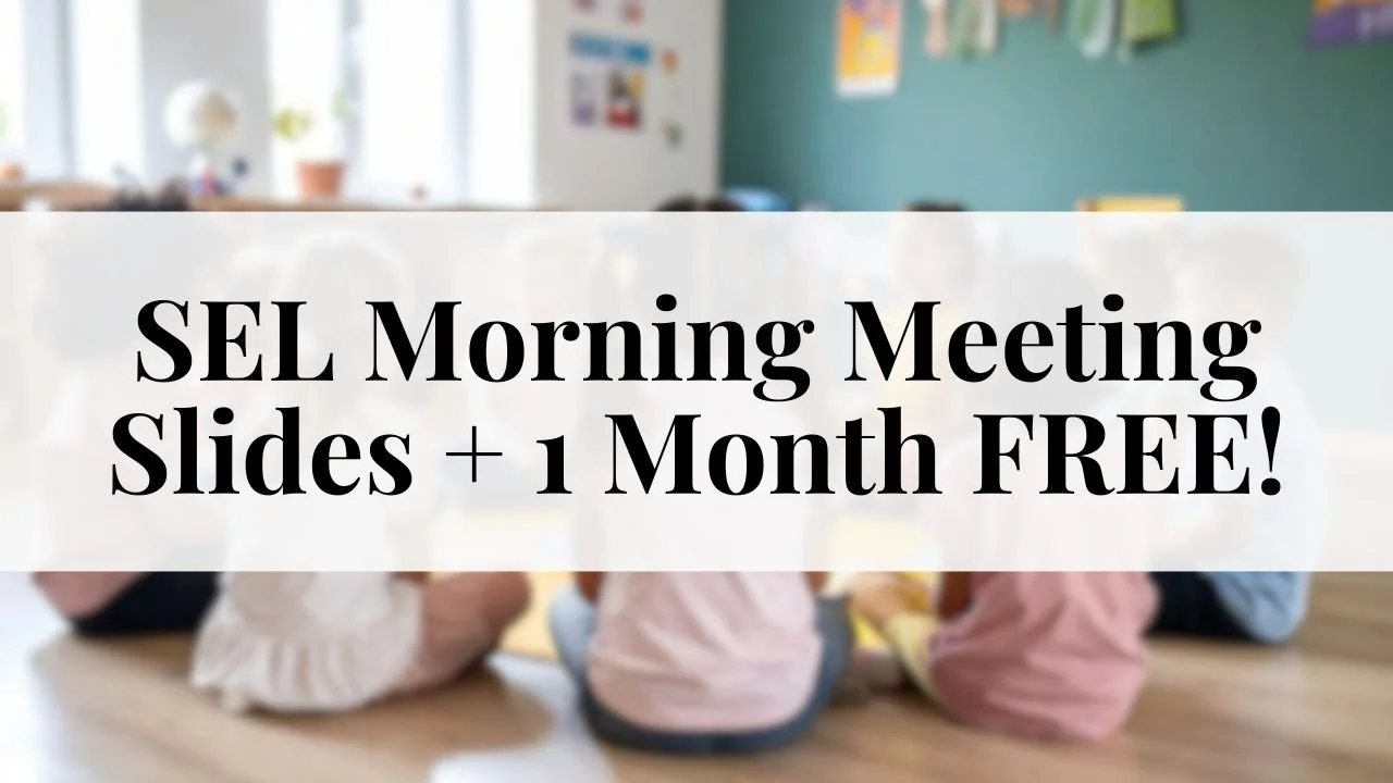 Free August SEL Morning Meeting Slides sample from a Full Year SEL Morning Meeting Slides bundle for upper elementary classrooms