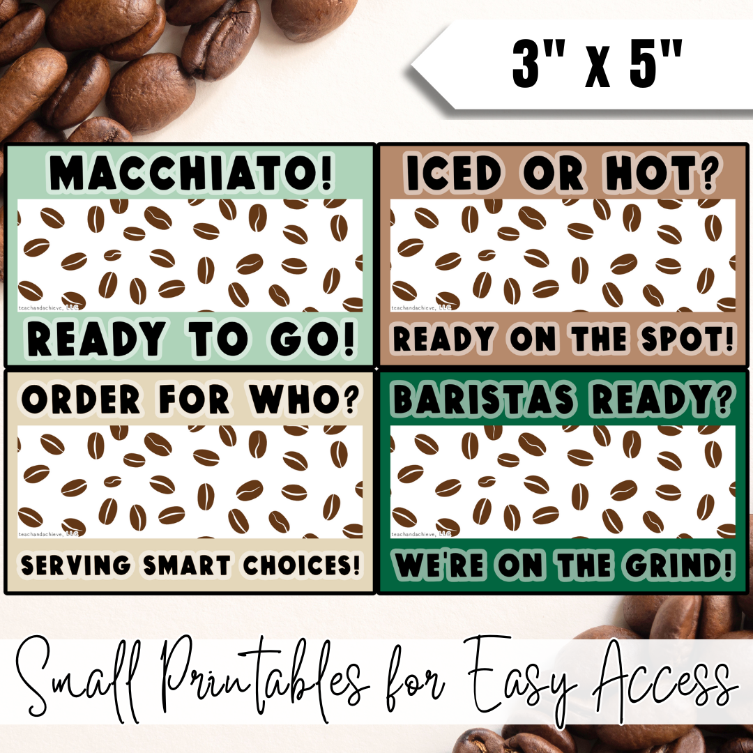 Starbooks Coffee Classroom Call and Response Posters | Classroom Management Decor