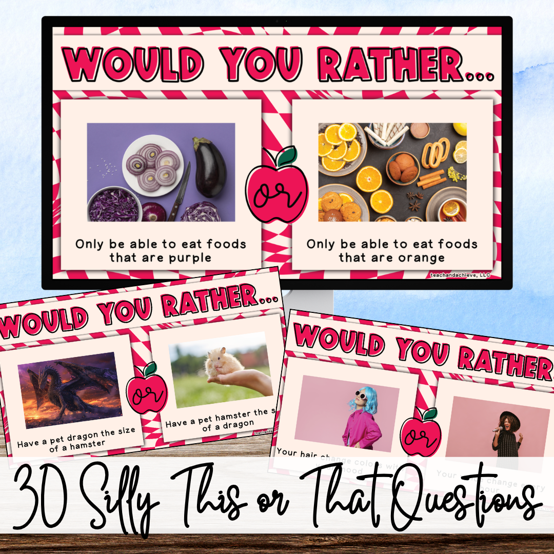Back to School Would You Rather Game, First Day of School Activity, This or That 3rd 4th 5th